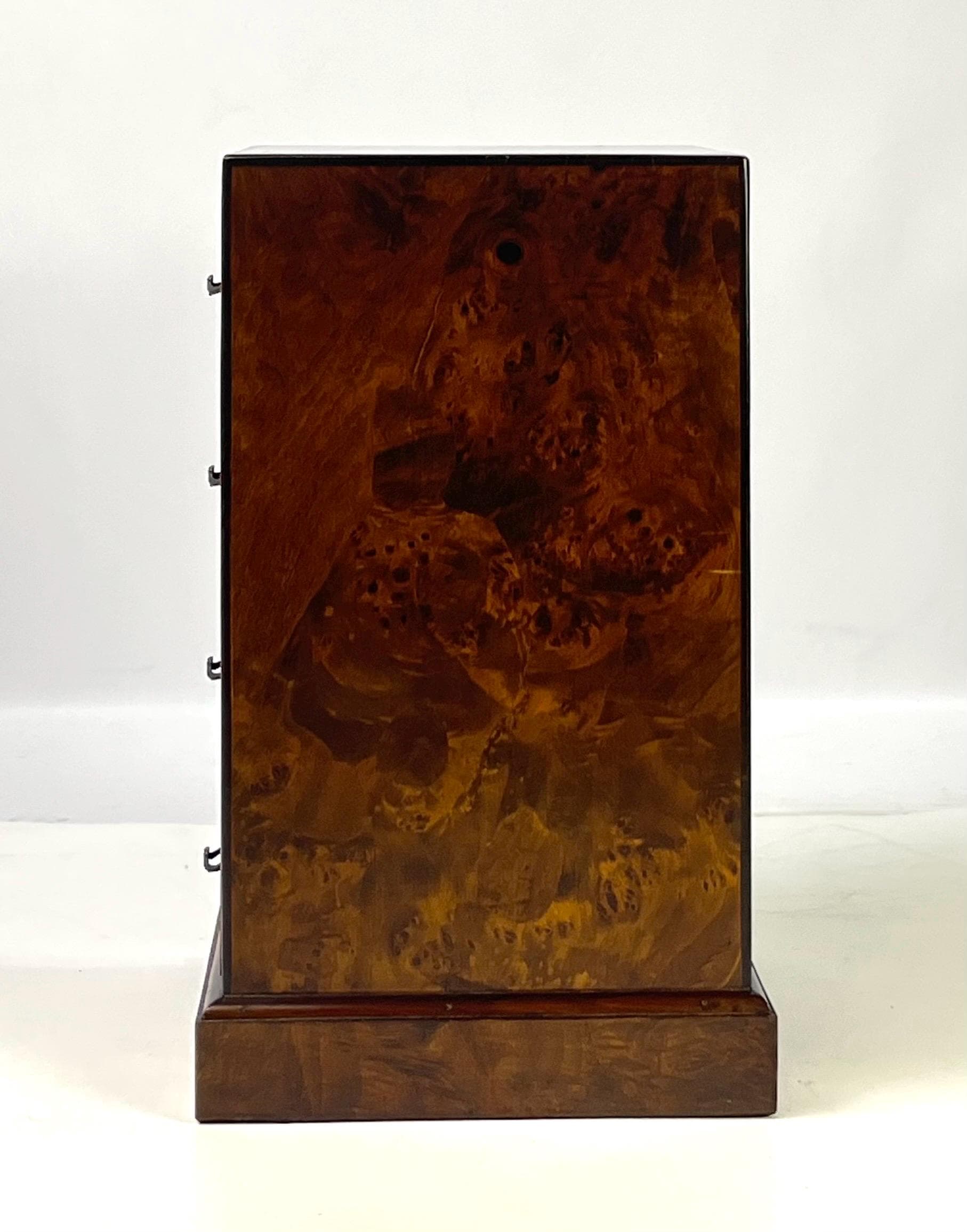 Vintage Italian Burl Wood 4-Drawer Nightstand or Side Chest - Thumbnail 4