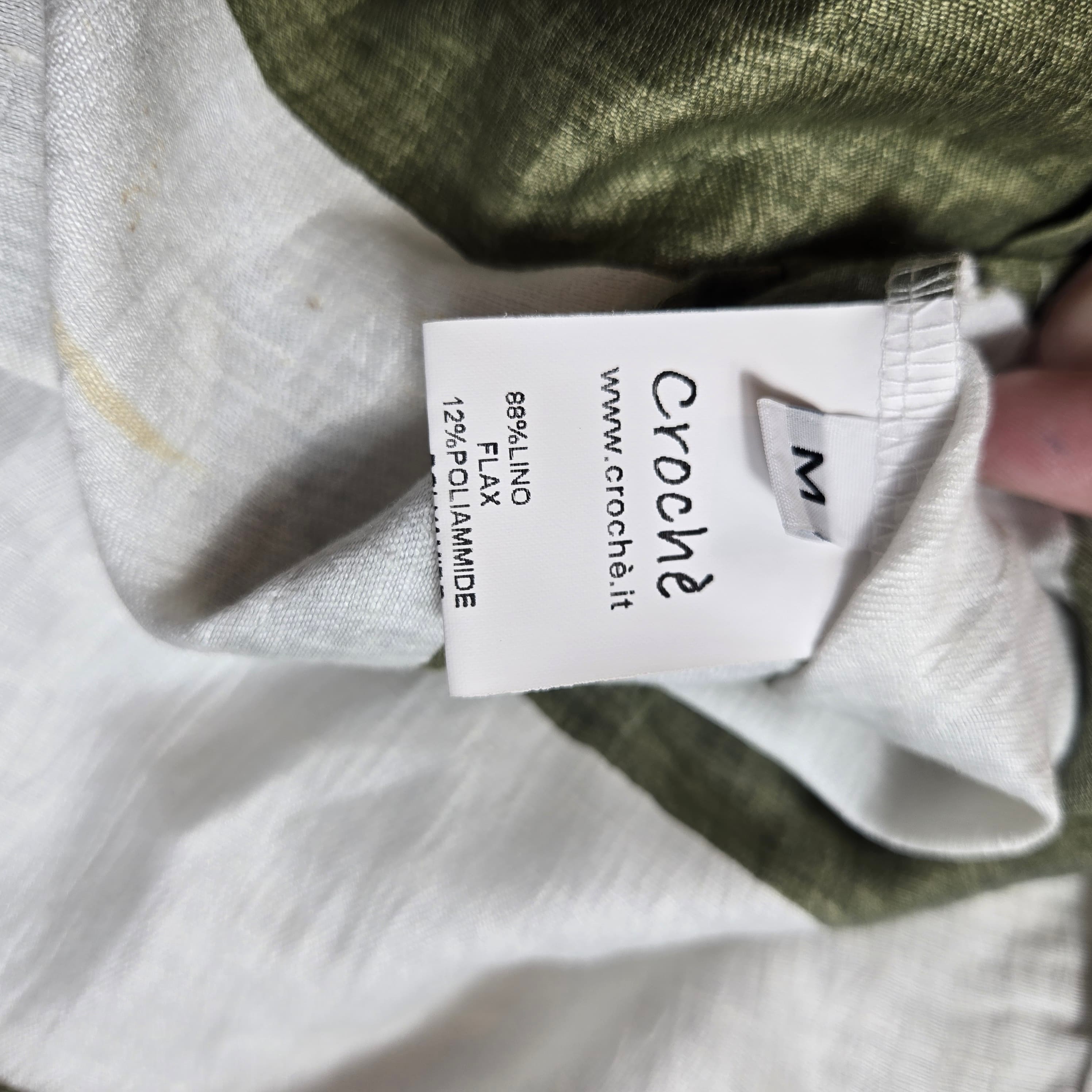 Crochè Striped Linen Blend Shirt Size M - Thumbnail 4