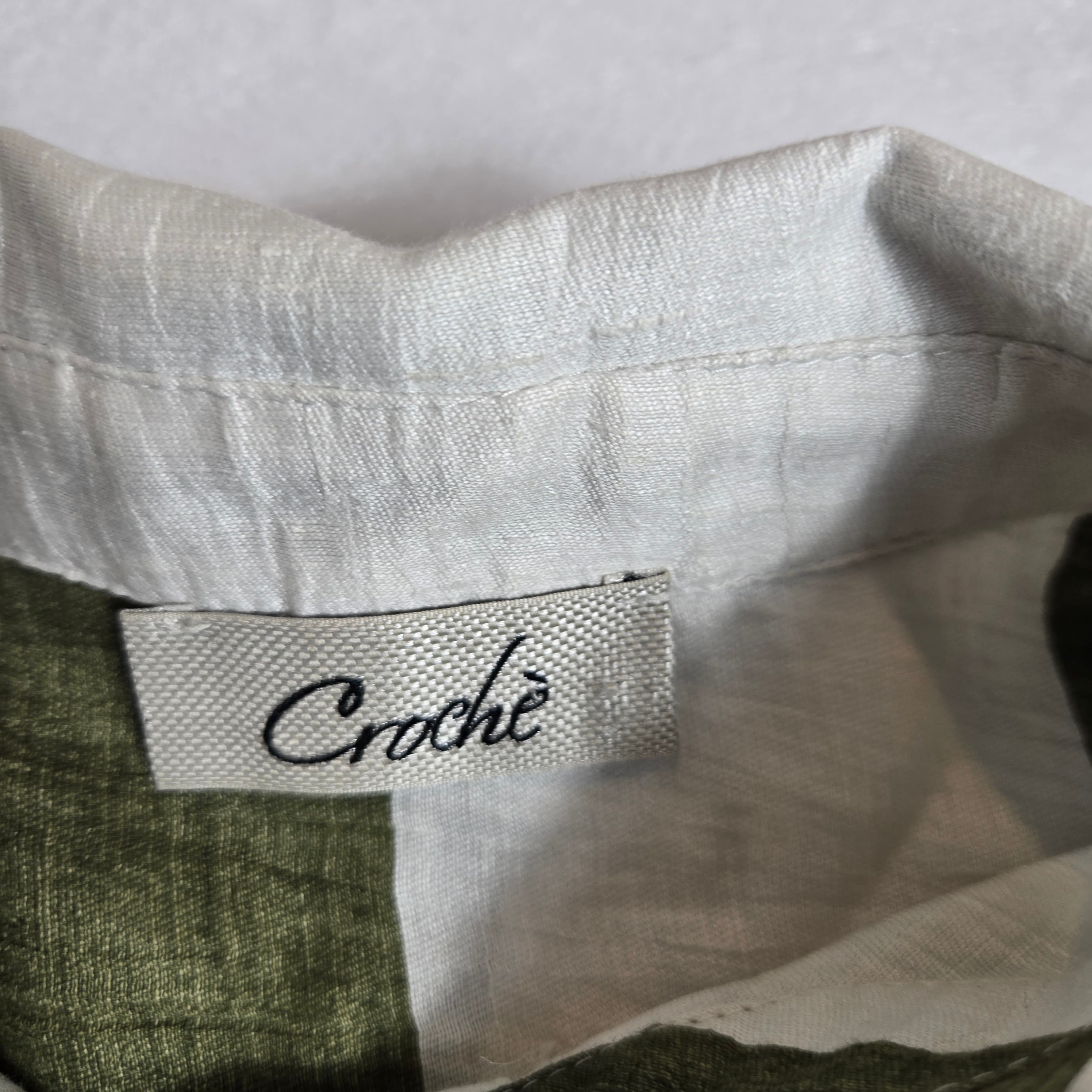 Crochè Striped Linen Blend Shirt Size M - Thumbnail 5