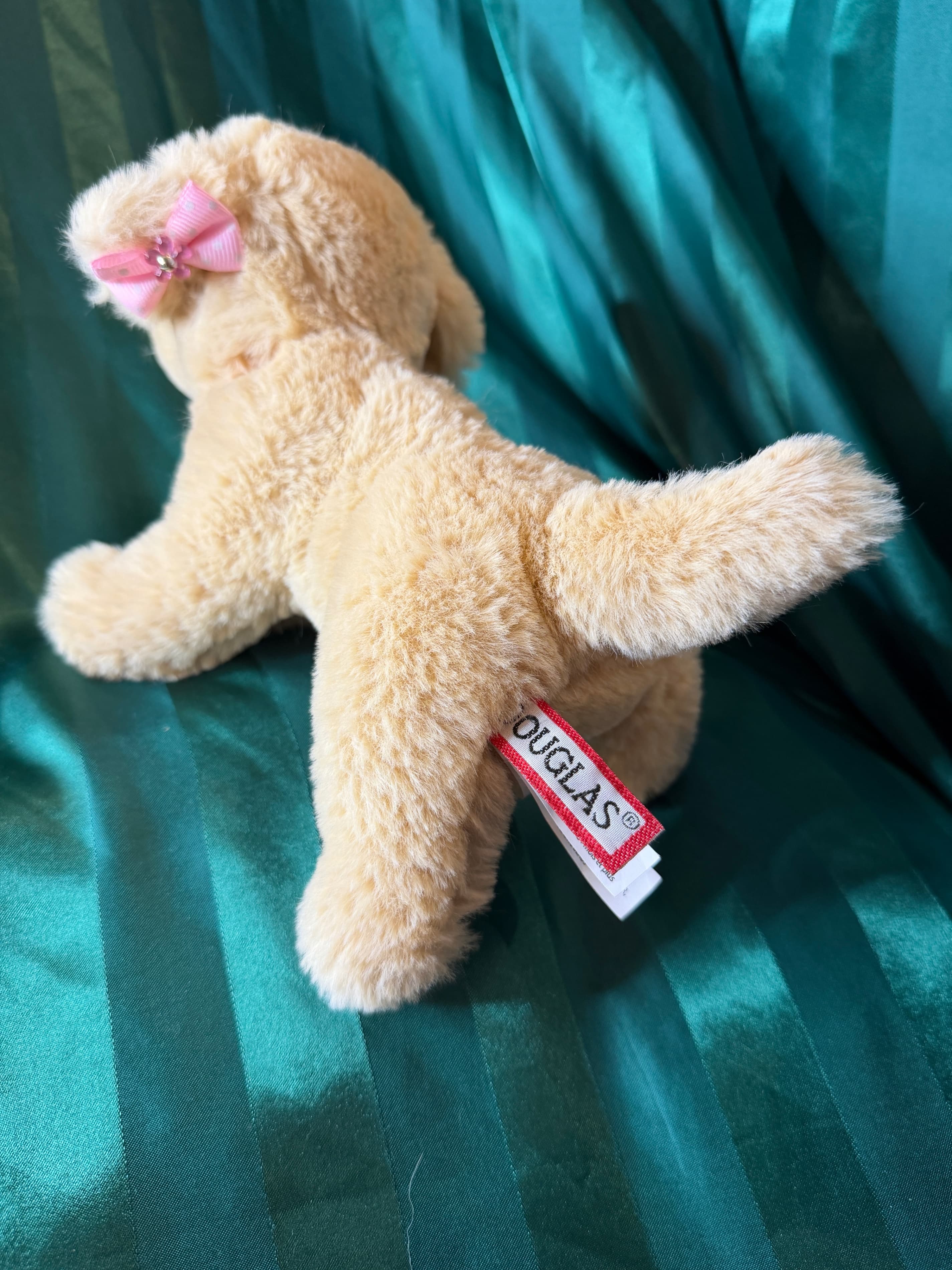 Douglas Cuddle Toys Plush Dog with Pink Bow - Thumbnail 4