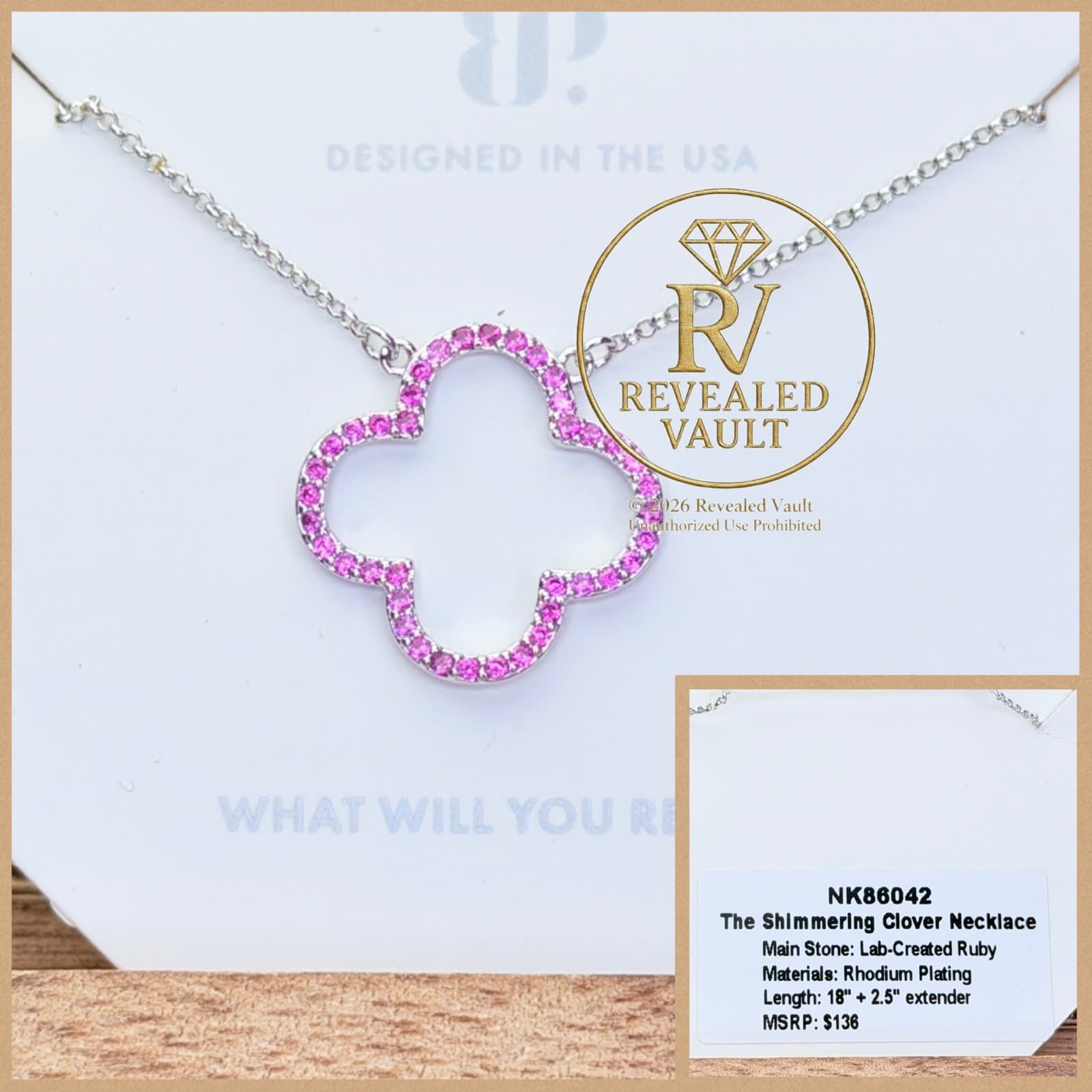 Bomb Party The Shimmering Clover Necklace OG