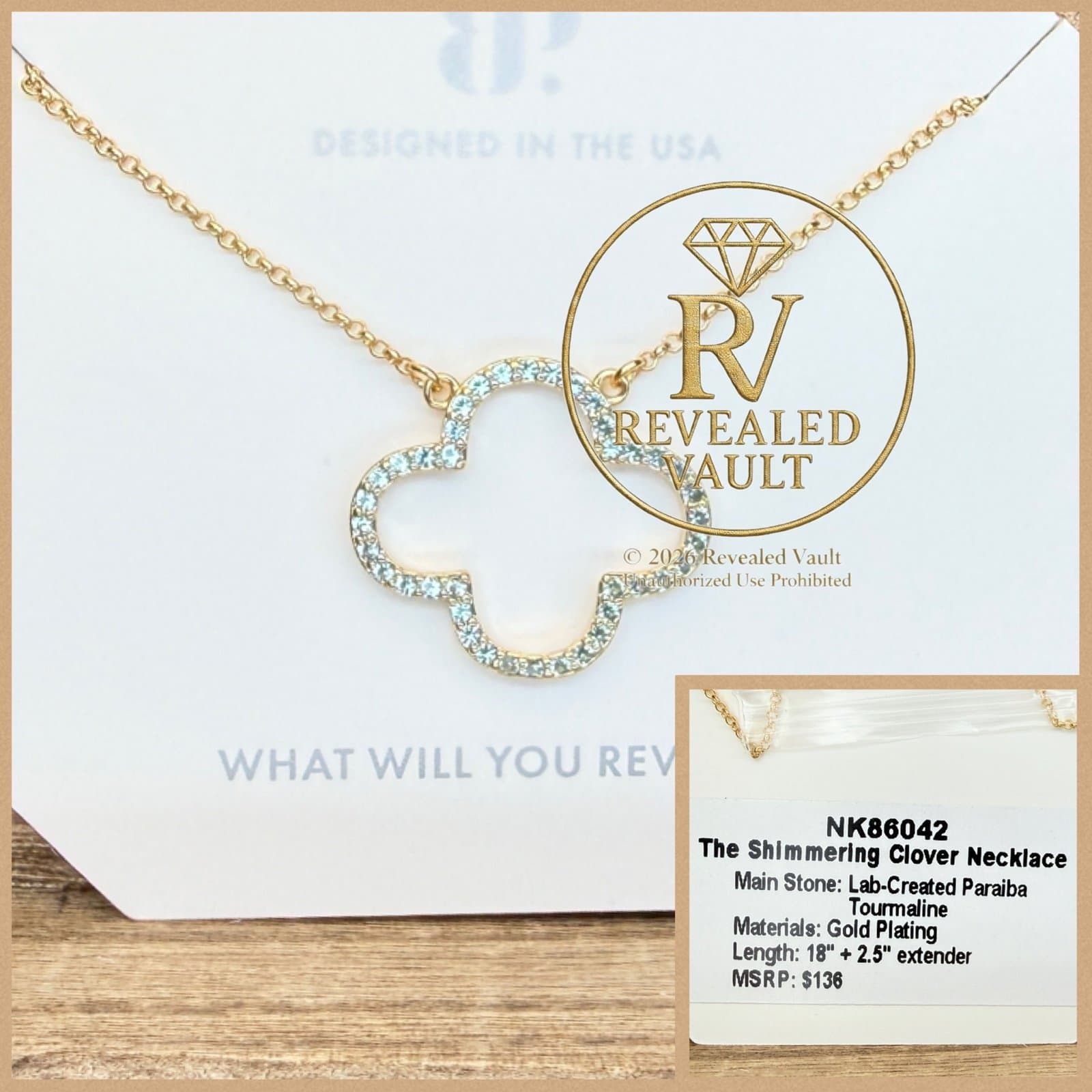 Bomb Party The Shimmering Clover Necklace OG