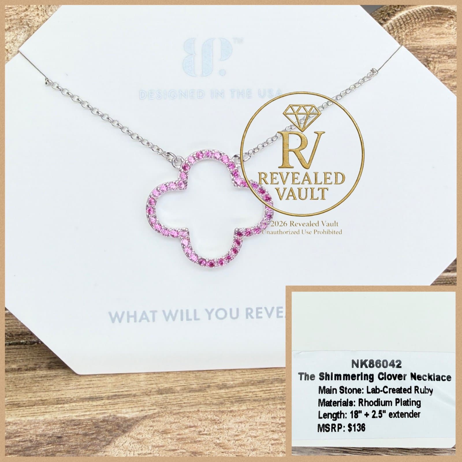 Bomb Party The Shimmering Clover Necklace OG