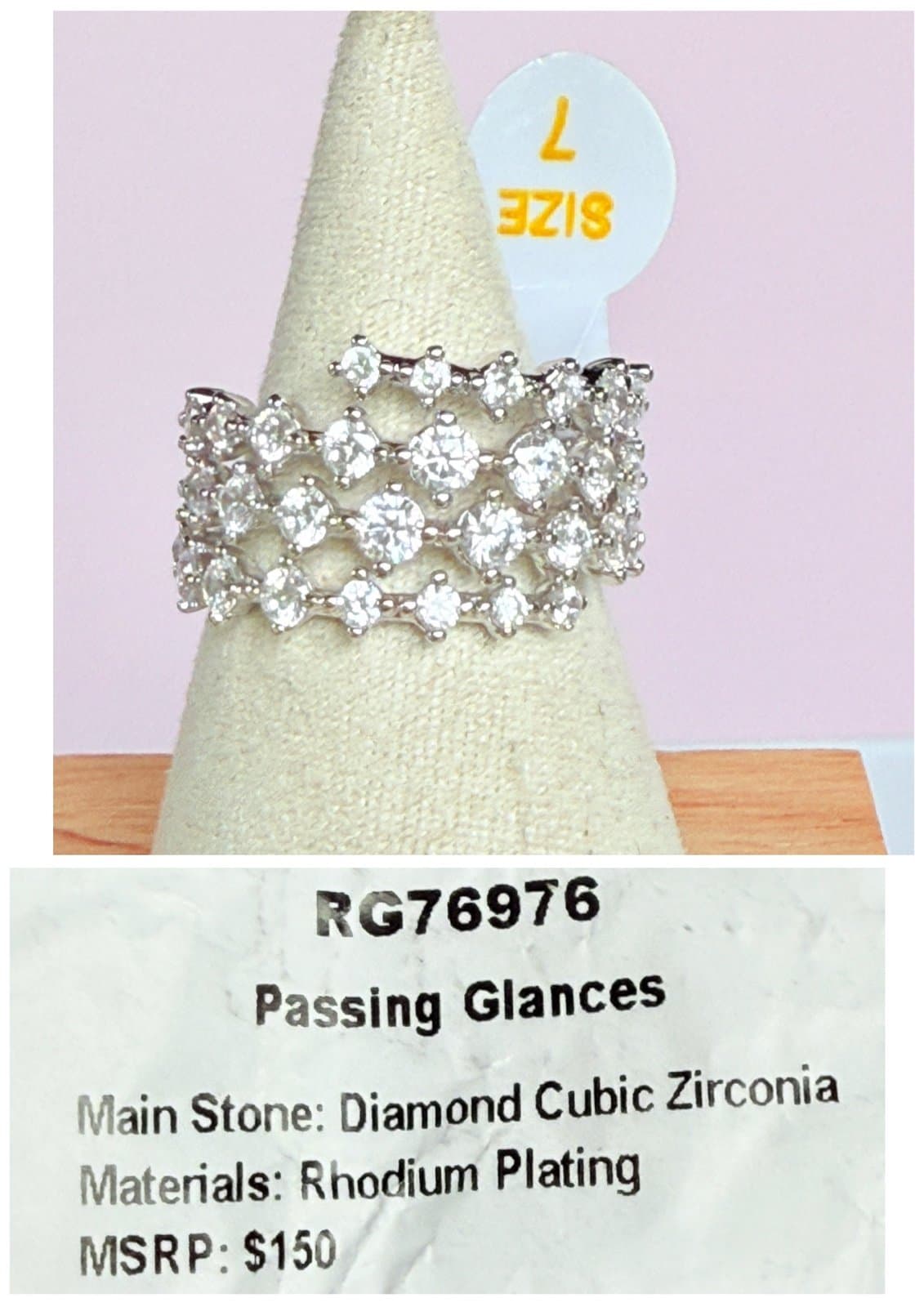 Bomb Party Passing Glances Size 7 Rhodium April 2025 Birthday