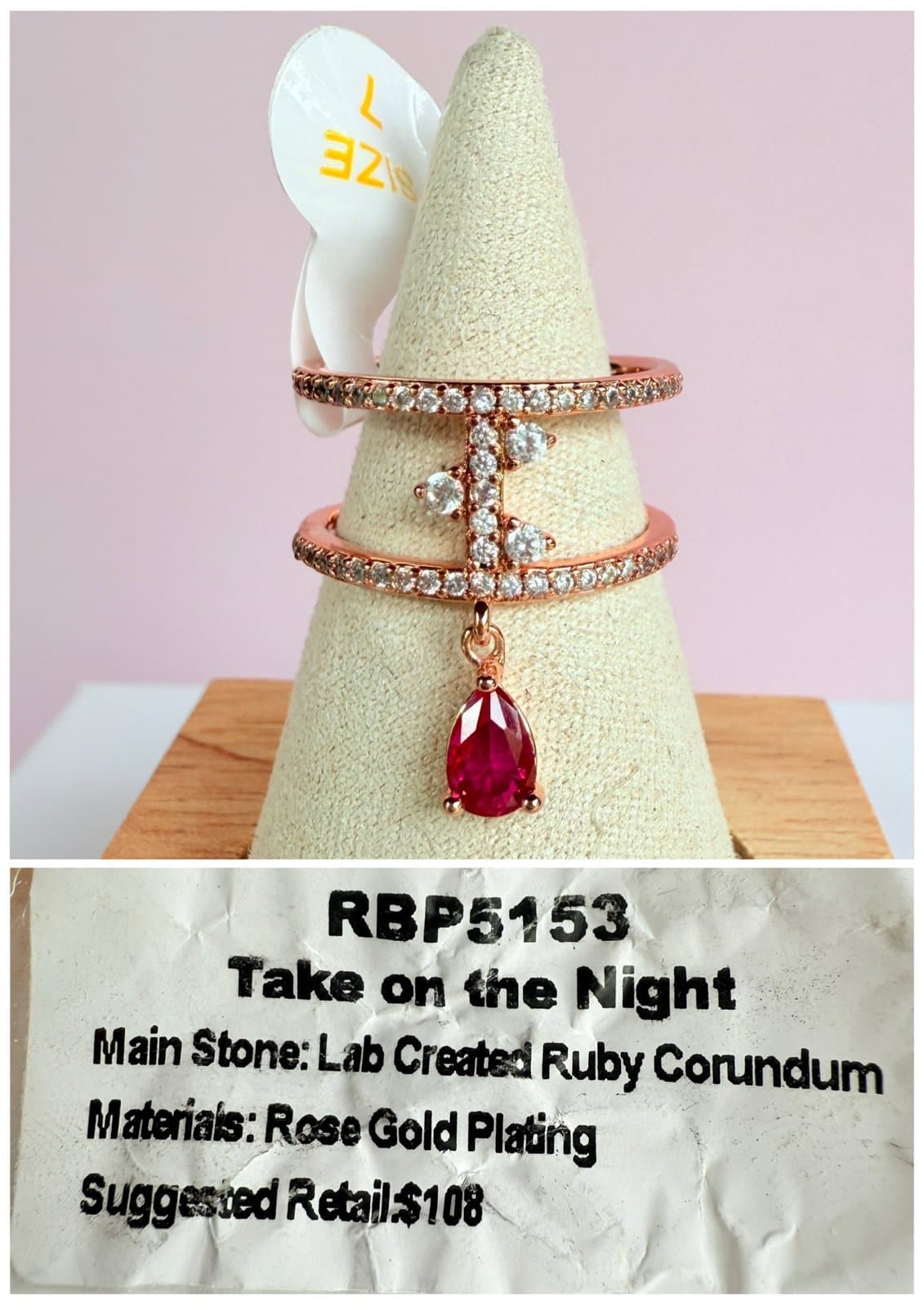 Bomb Party Take on the Night July Ring Size 7