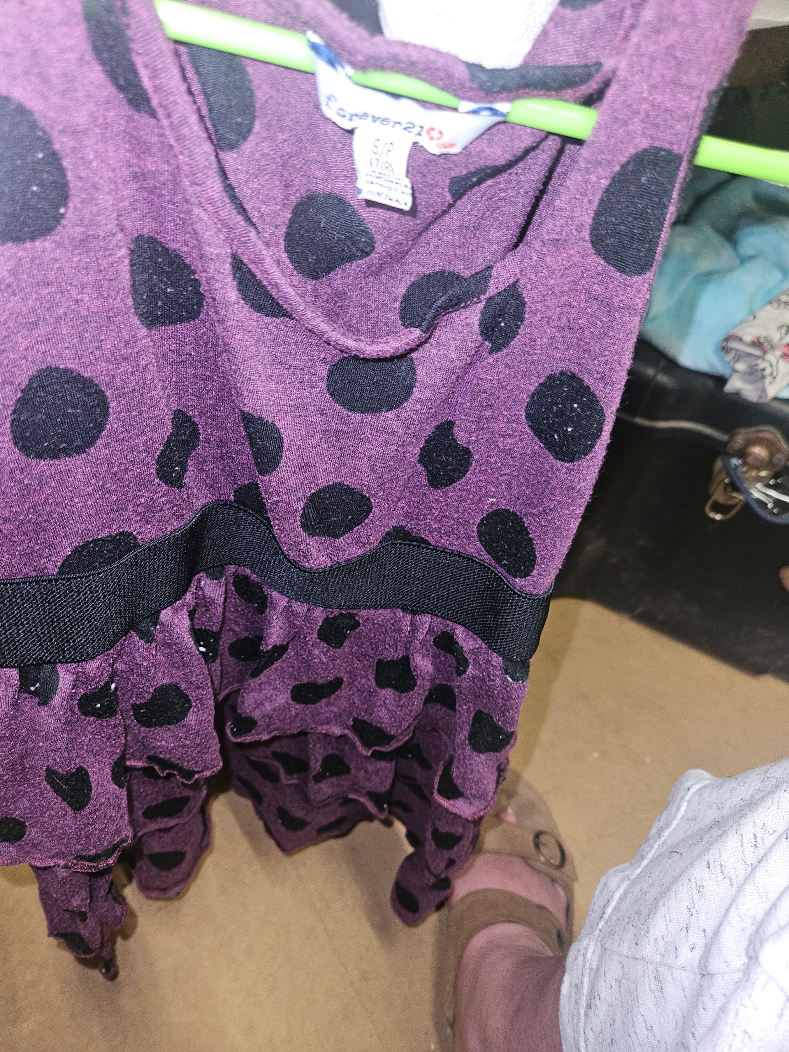 Forever 21 Kids Purple Polka Dot Sleeveless Dress - Size S - Thumbnail 2