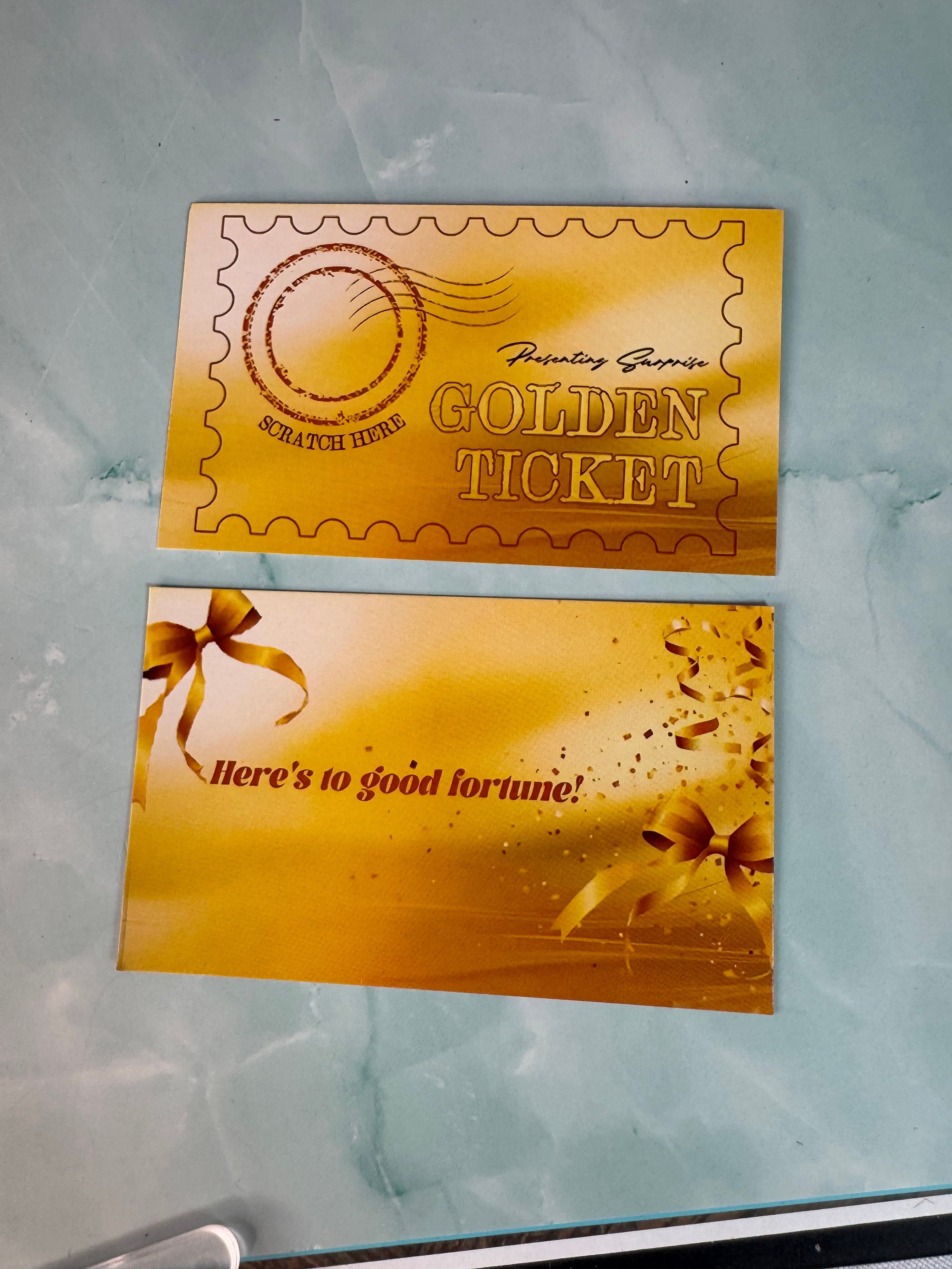 ★ 40 Golden Ticket Scratch Off Cards Prize Reveal Giveaway Coupons