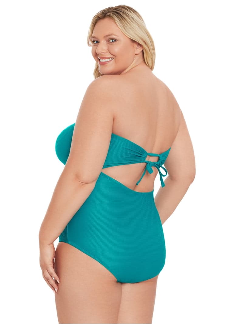Time and Tru Women S and Women S Plus Keyhole Cutout One Piece Swimsuit  Sizes XS-2X - Thumbnail 3