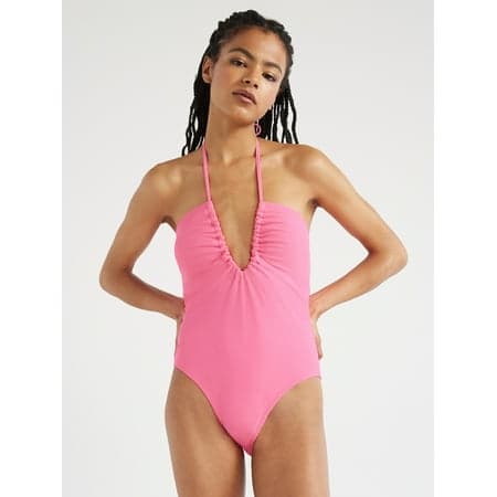 No Boundaries Juniors Ruched V-Neck One-Piece Swimsuit  Size L 11-13 - Thumbnail 2