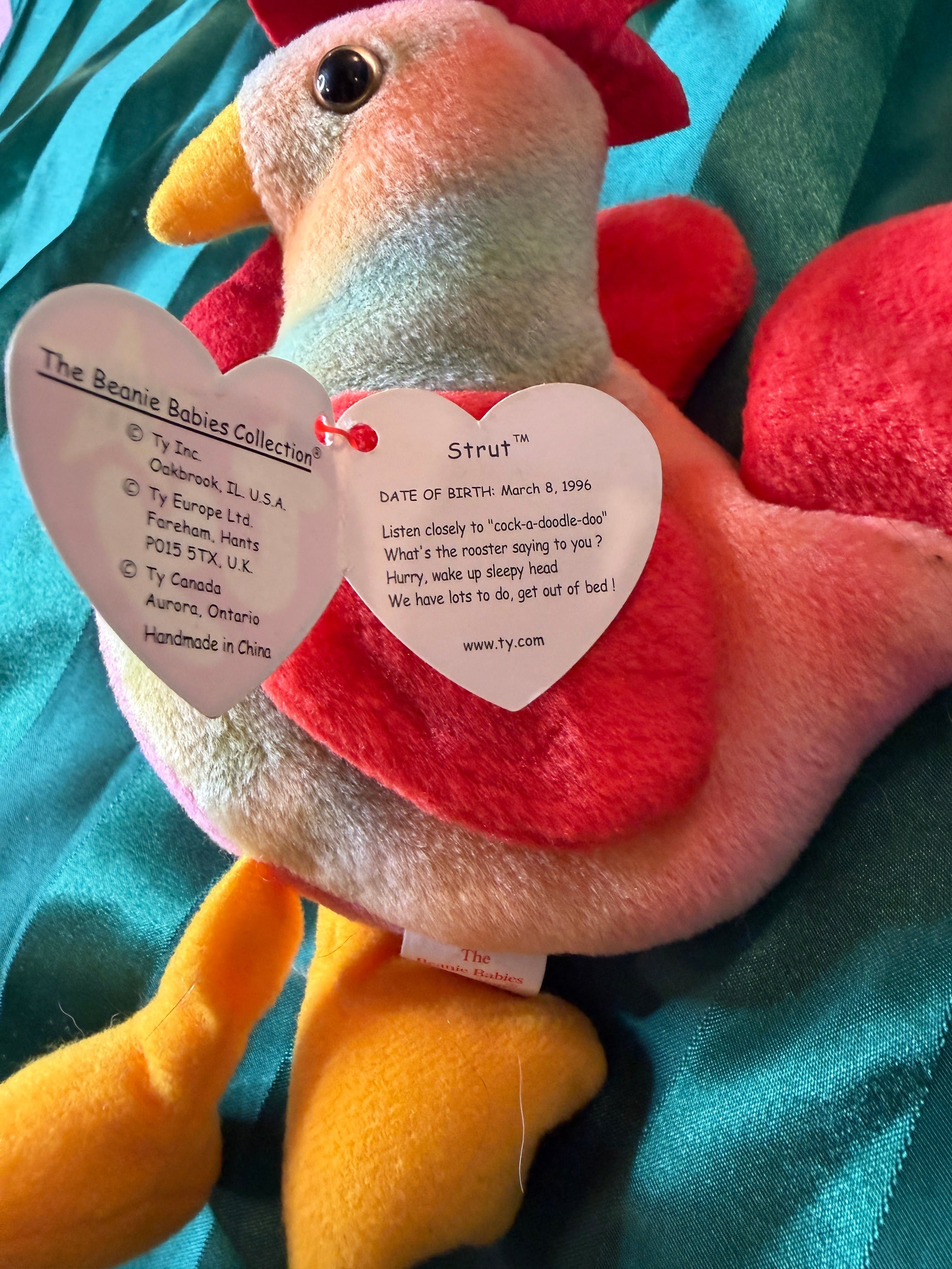 Ty Beanie Baby Strut the Rooster 1996 Plush - Thumbnail 2