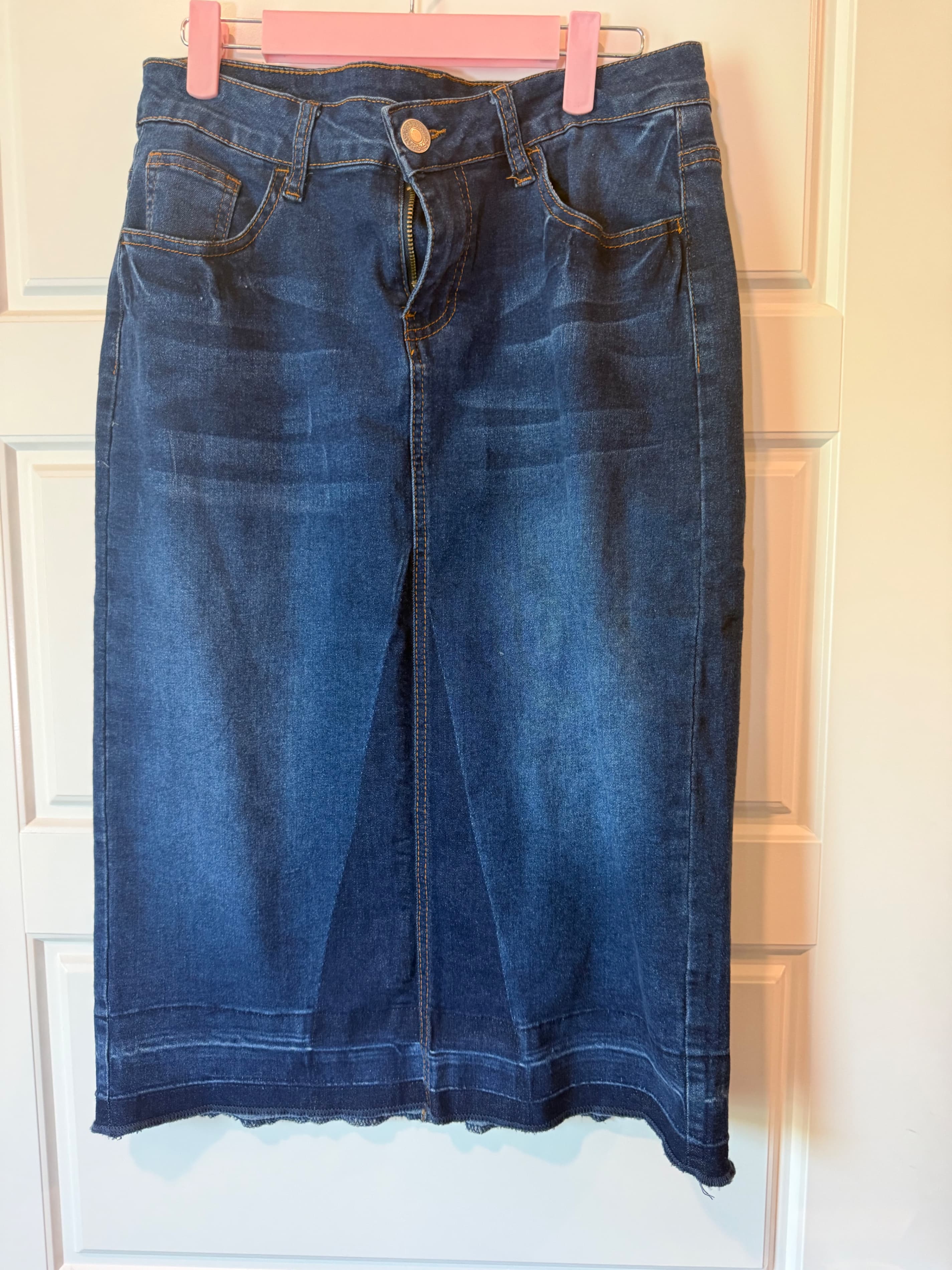 Be-Girl Denim Midi Skirt Size M