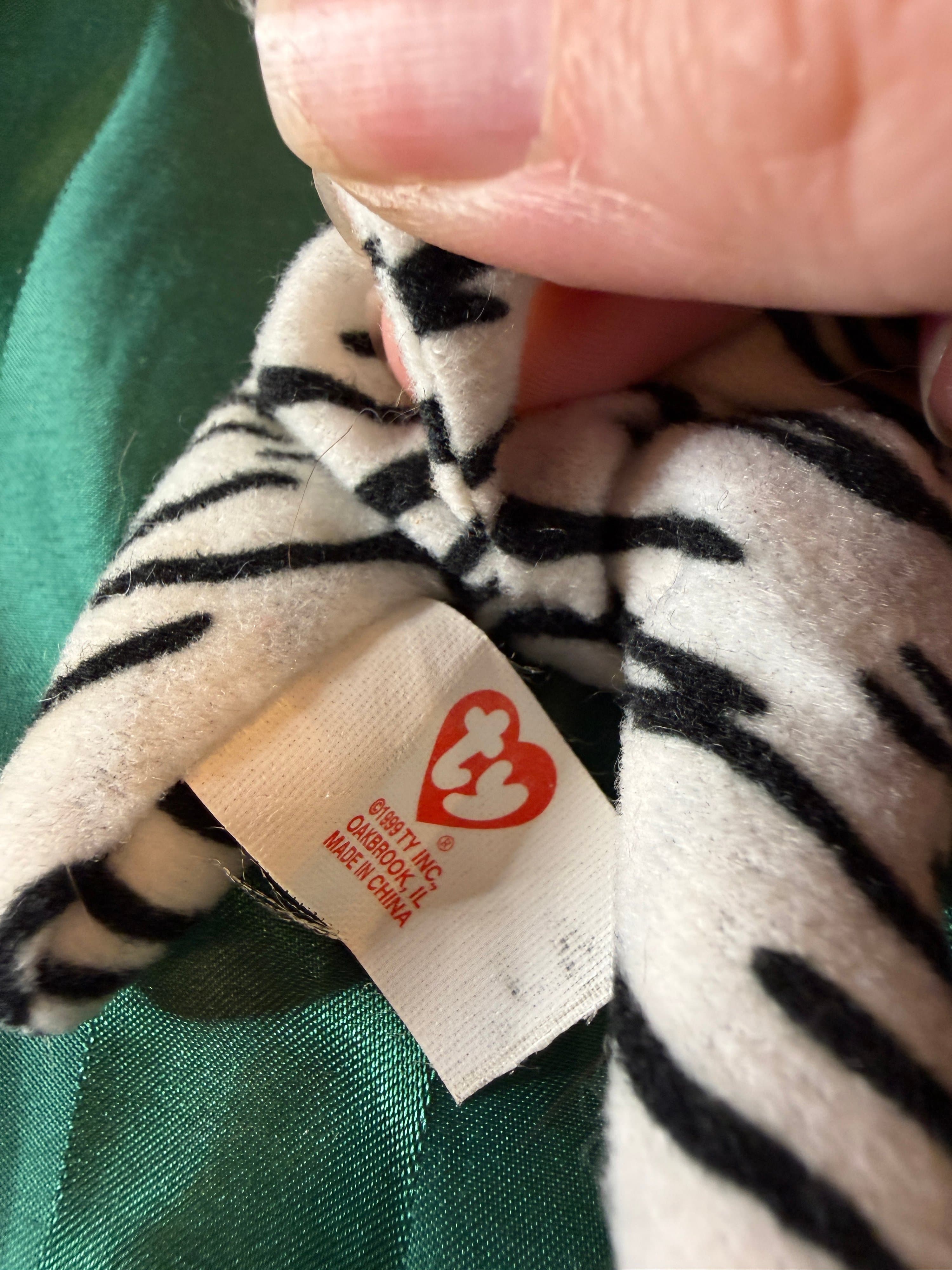 Ty Teenie Beanie Babies Blizz the White Tiger Plush - Thumbnail 3