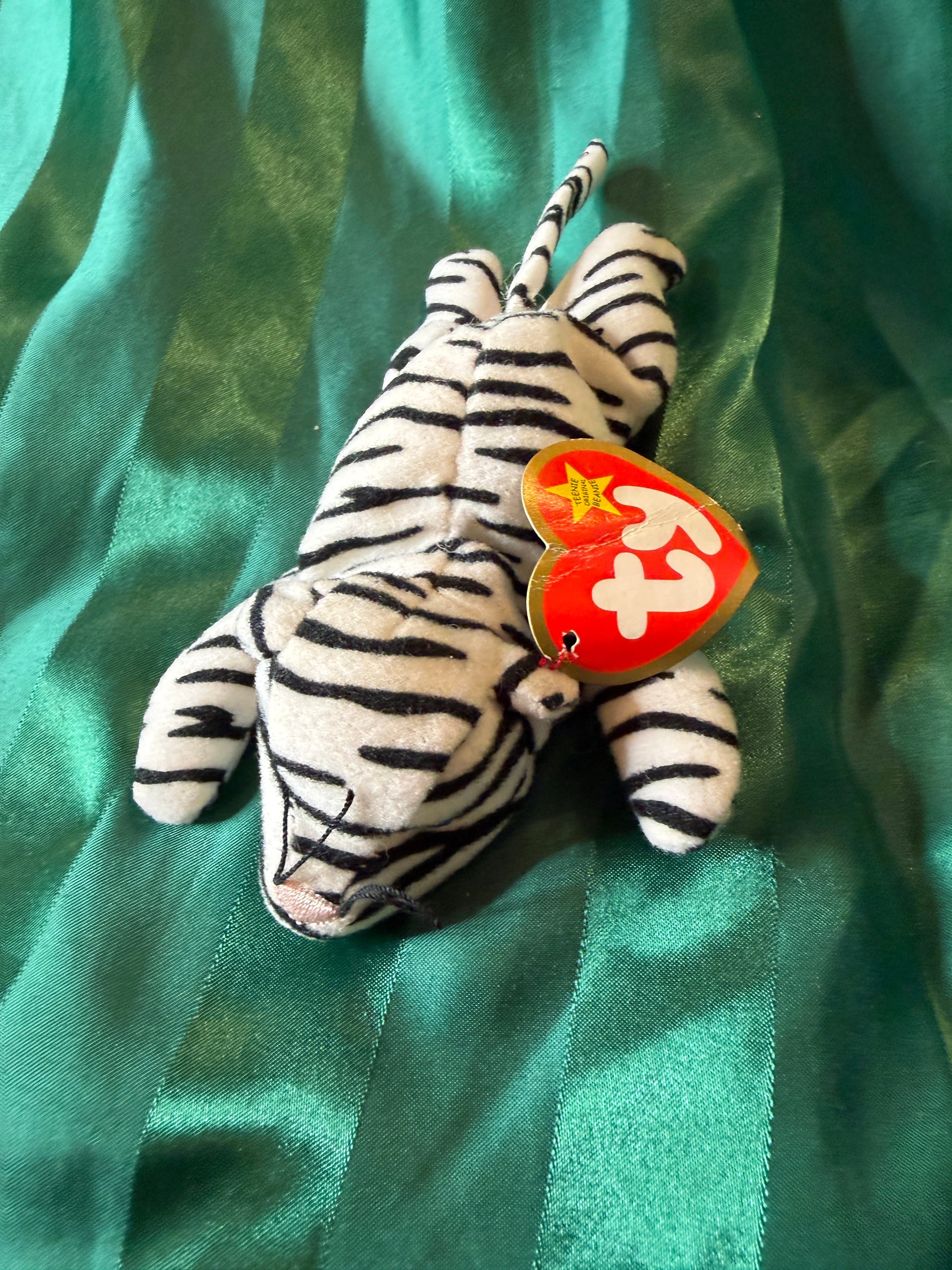 Ty Teenie Beanie Babies Blizz the White Tiger Plush