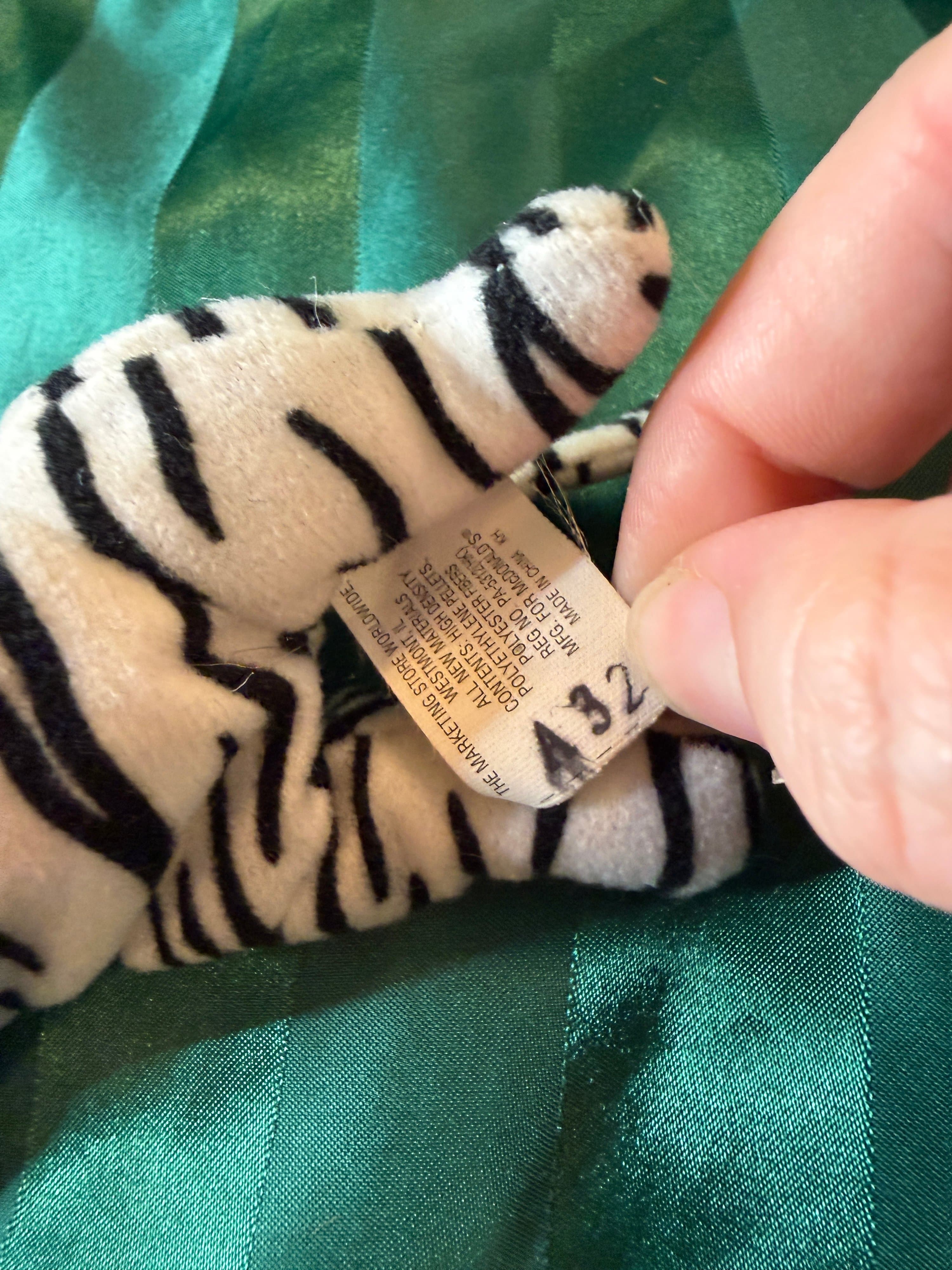 Ty Teenie Beanie Babies Blizz the White Tiger Plush - Thumbnail 4