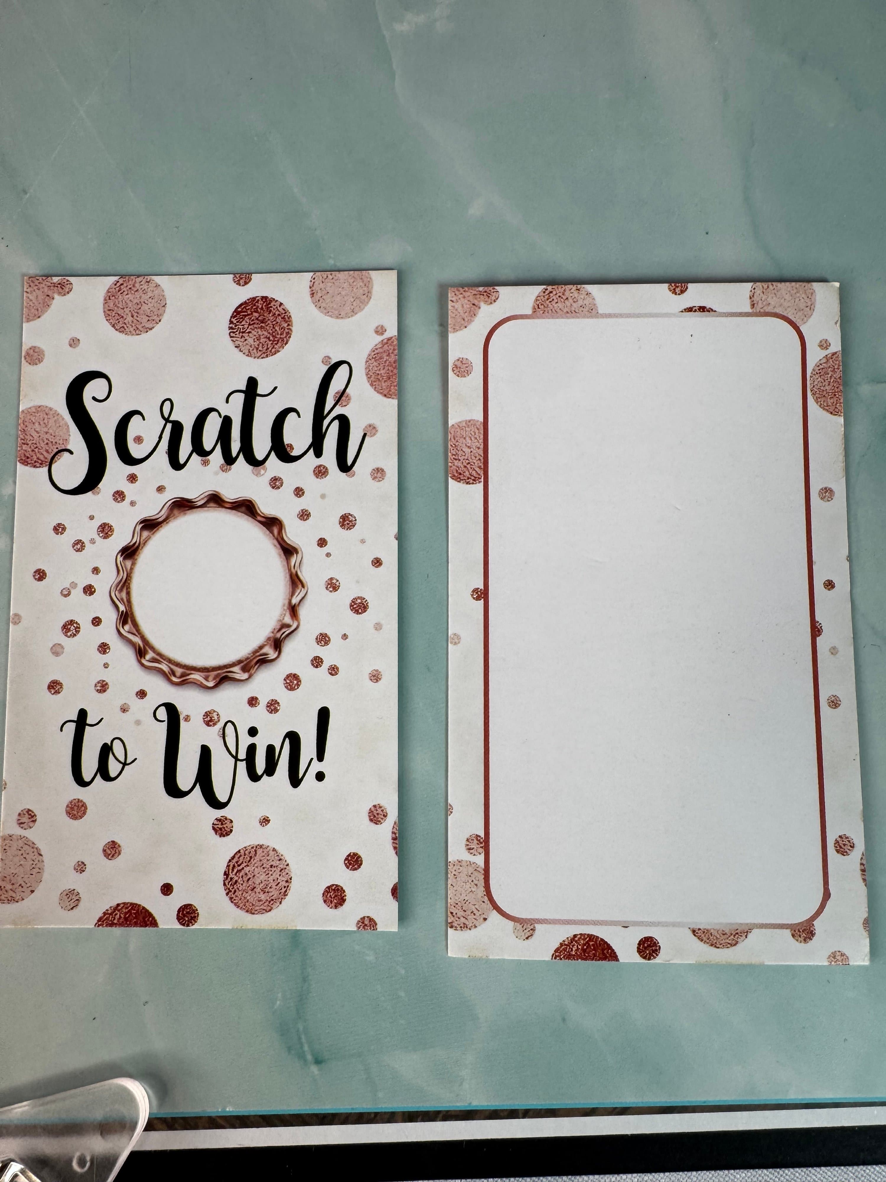 ★ 25 Rose Gold Scratch To Win Cards Prize Reveal Giveaway Cards