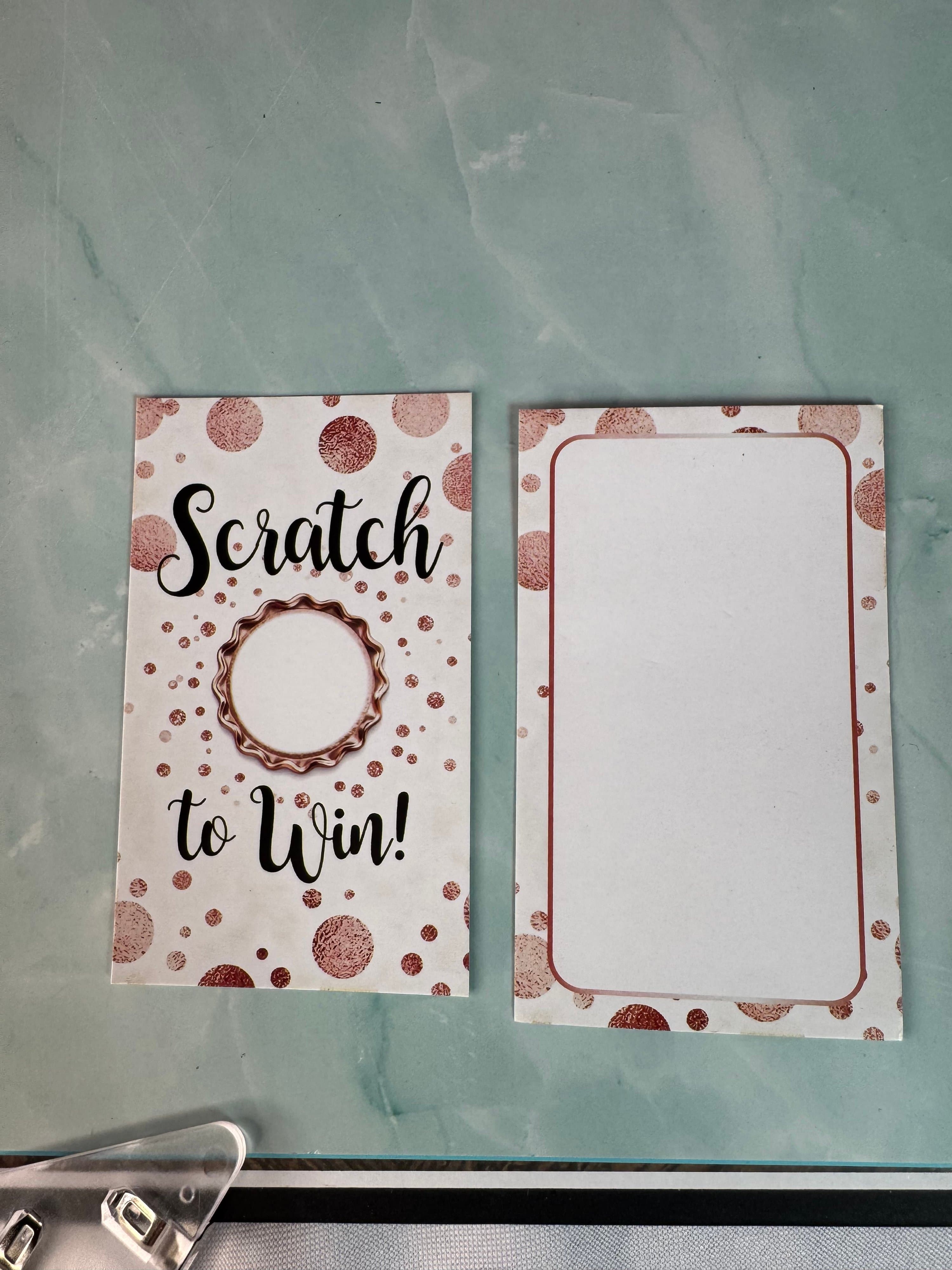 ★ 25 Rose Gold Scratch To Win Cards Prize Reveal Giveaway Cards - Thumbnail 2