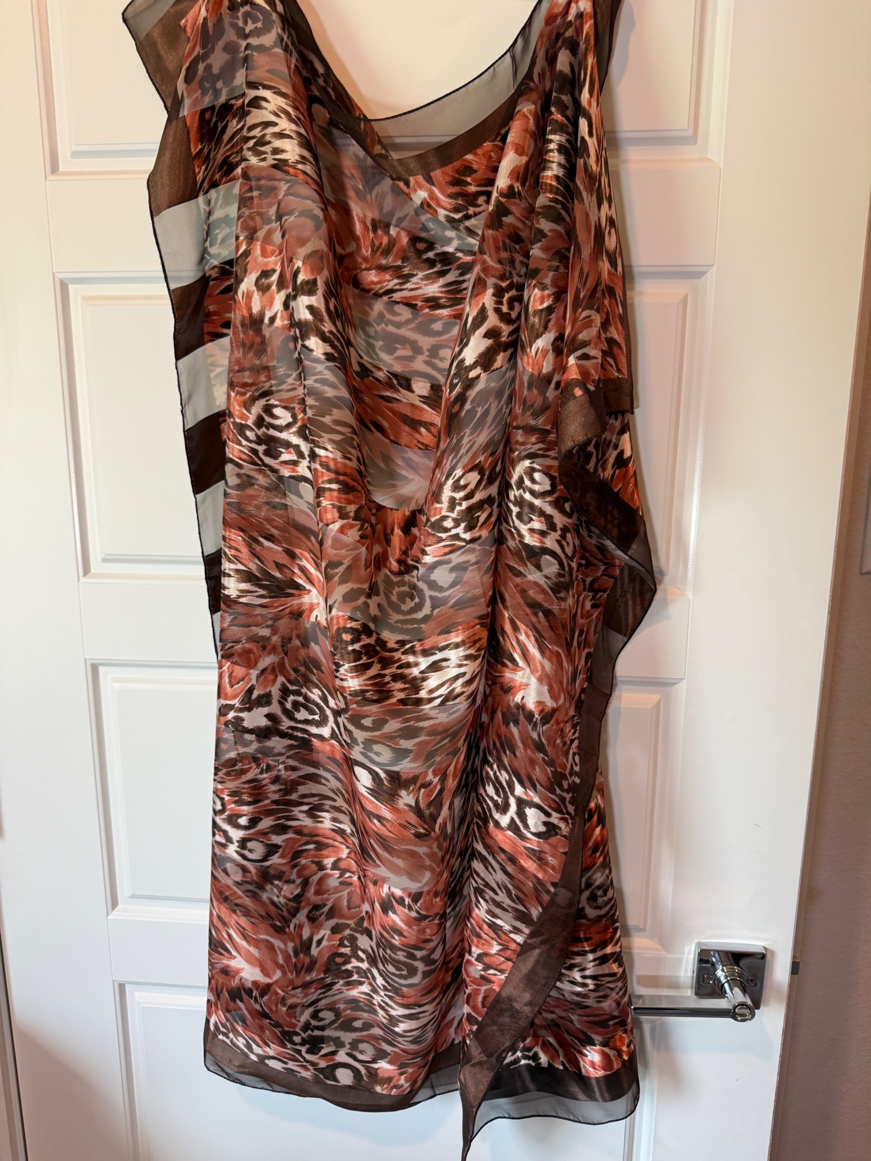 Animal Print Sheer Scarf Wrap