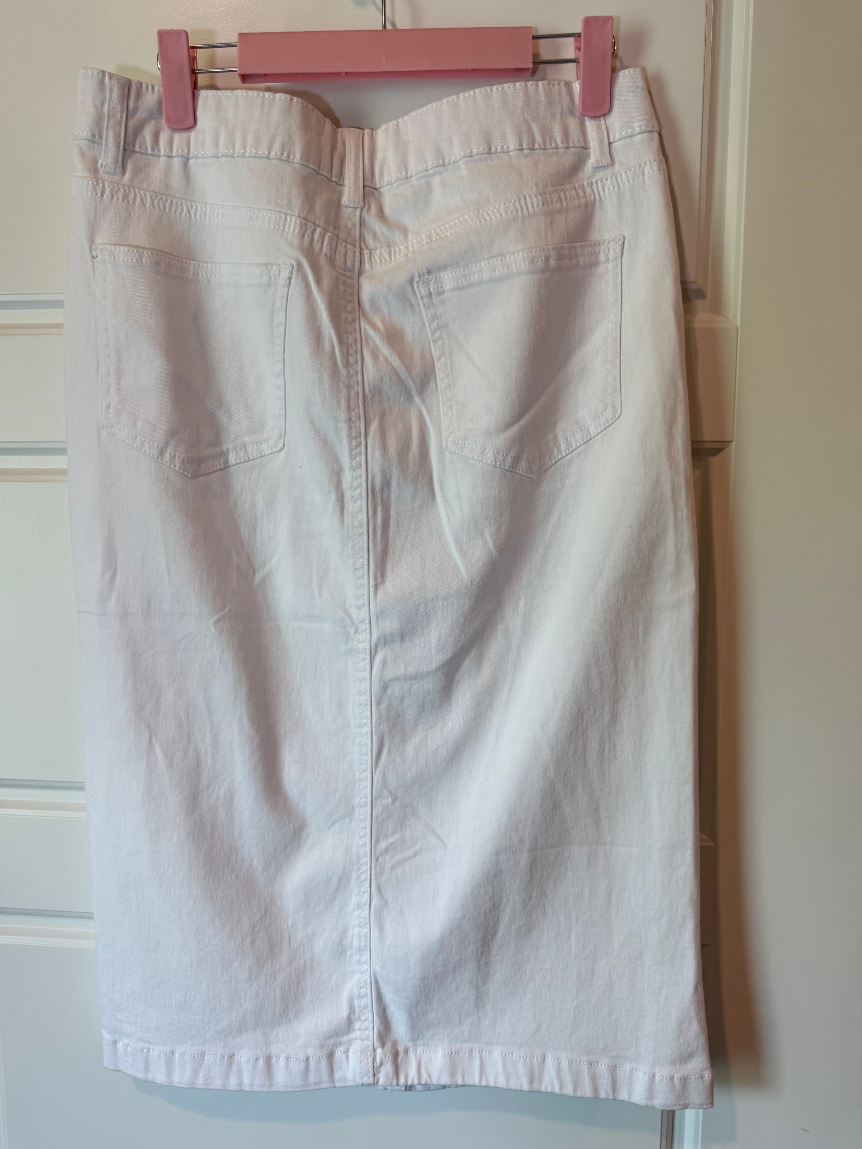 Be-Girl White Denim Skirt Size M - Thumbnail 3