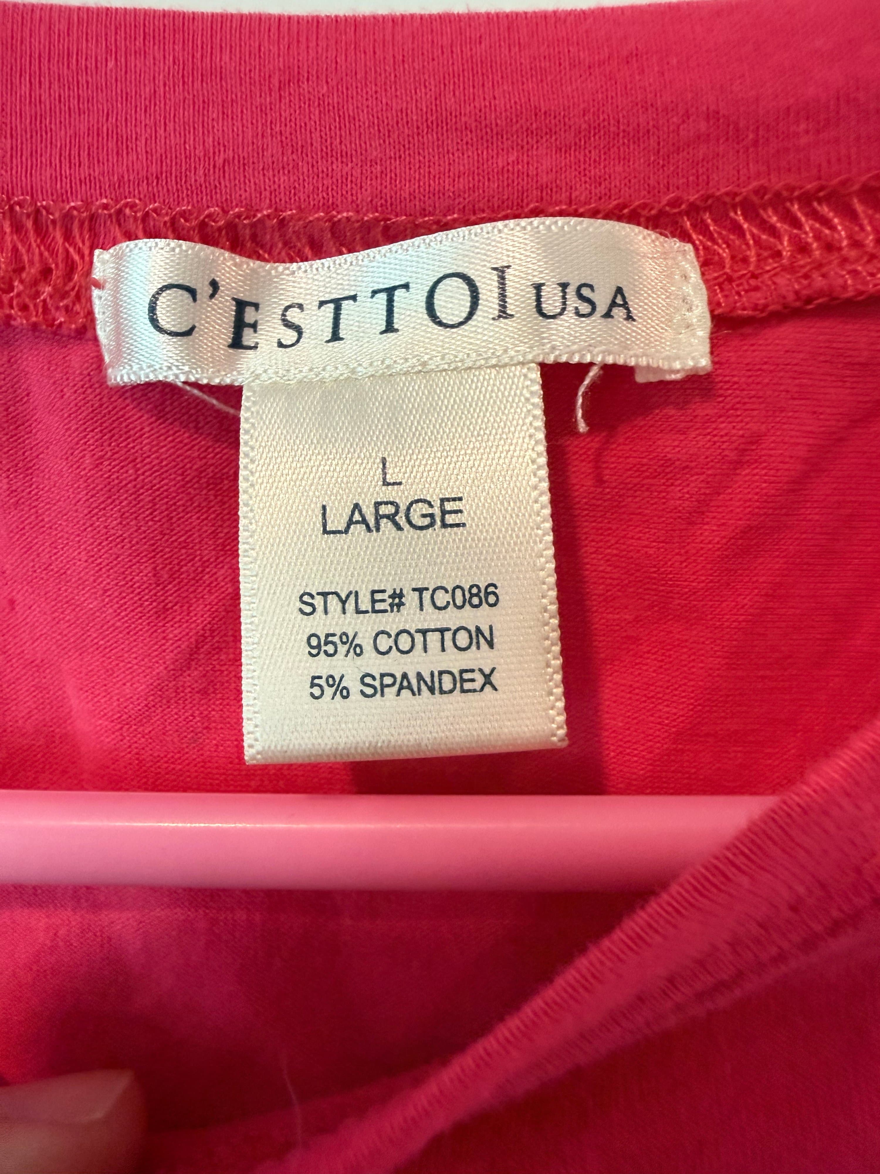 C'est Toi USA Red Long Sleeve Top Large - Thumbnail 2