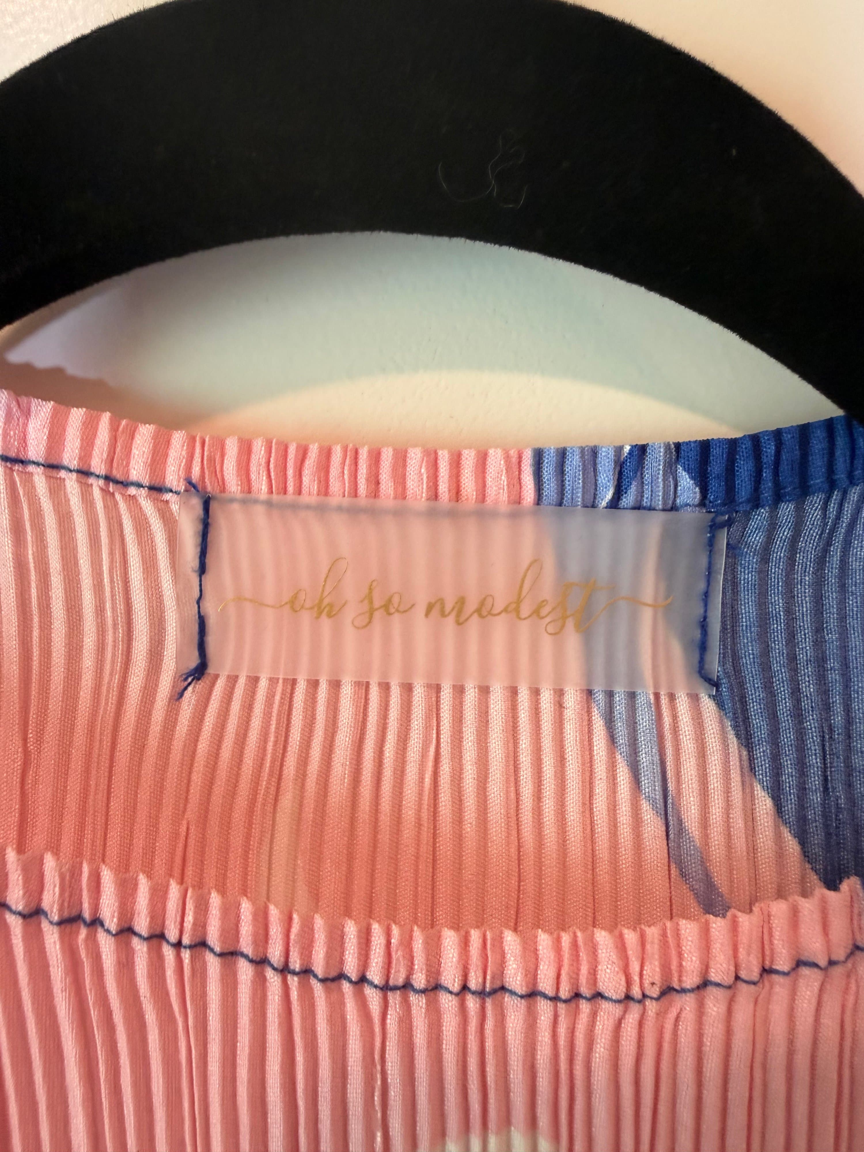 Oh So Modest Pleated Maxi Dress Multicolor - Thumbnail 2
