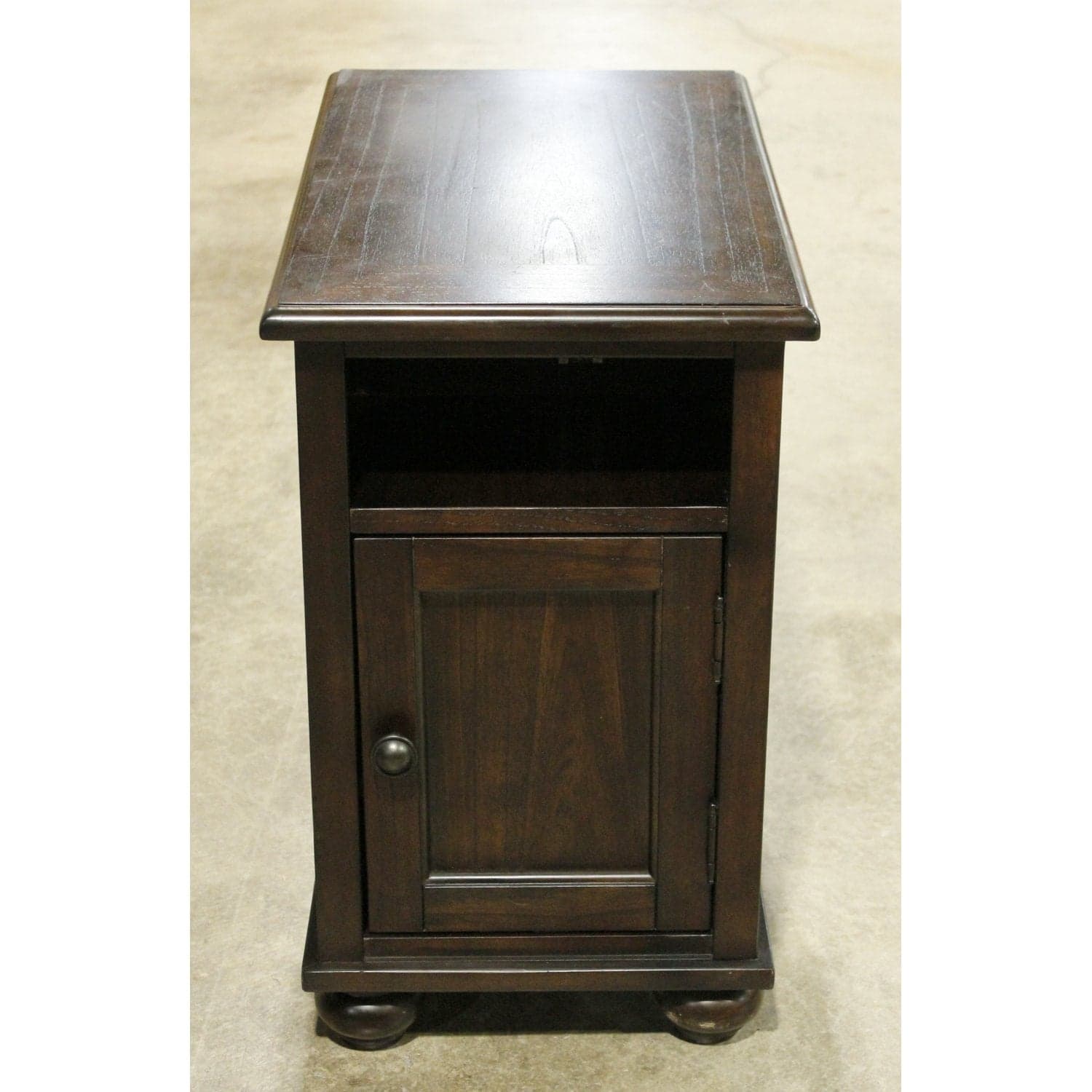 Ashley Furniture Narrow Nightstand w/Cabinet & Power Port - Dark Finish - Thumbnail 3