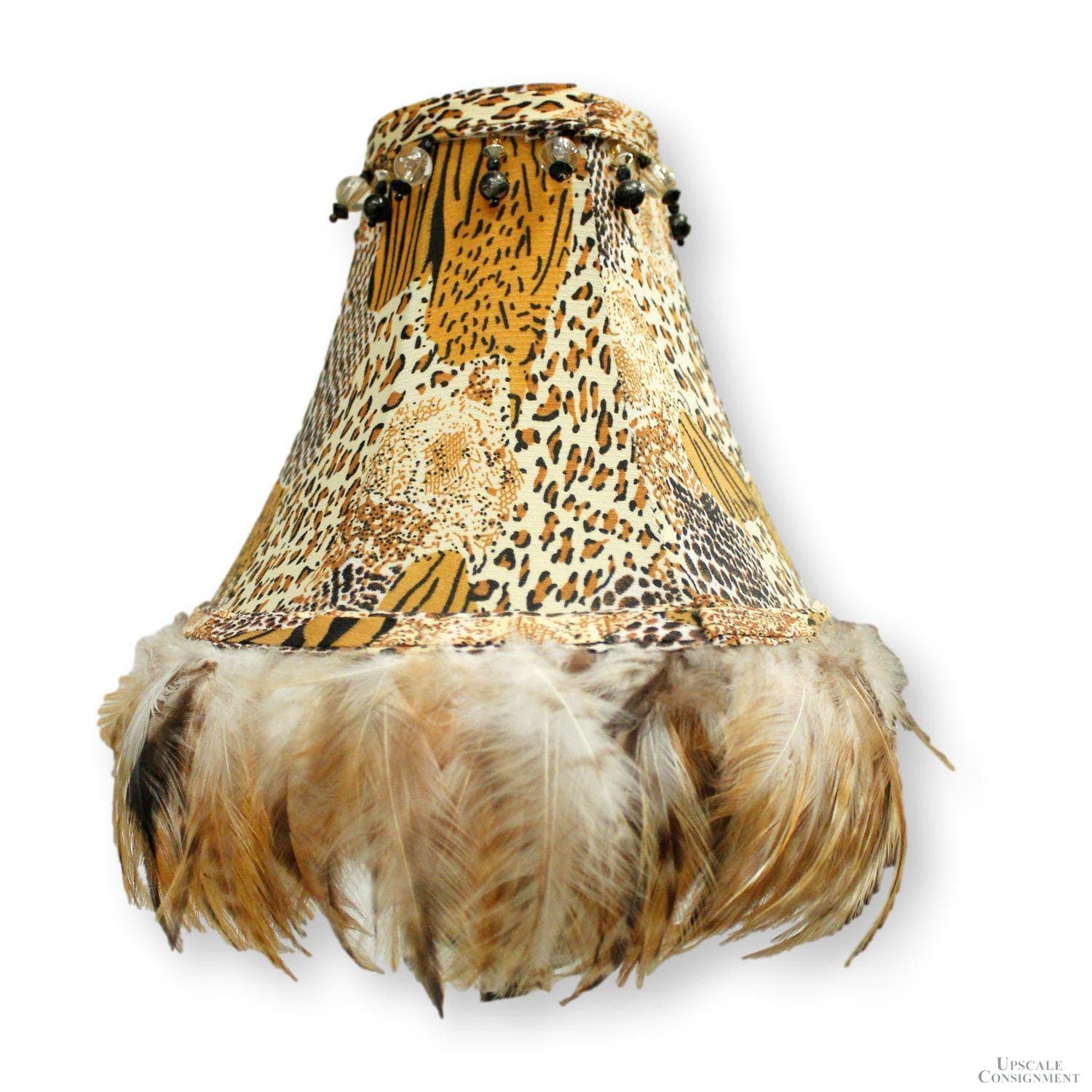 Pair of Buffet Table Lamps w/Gold Feathers - Thumbnail 3
