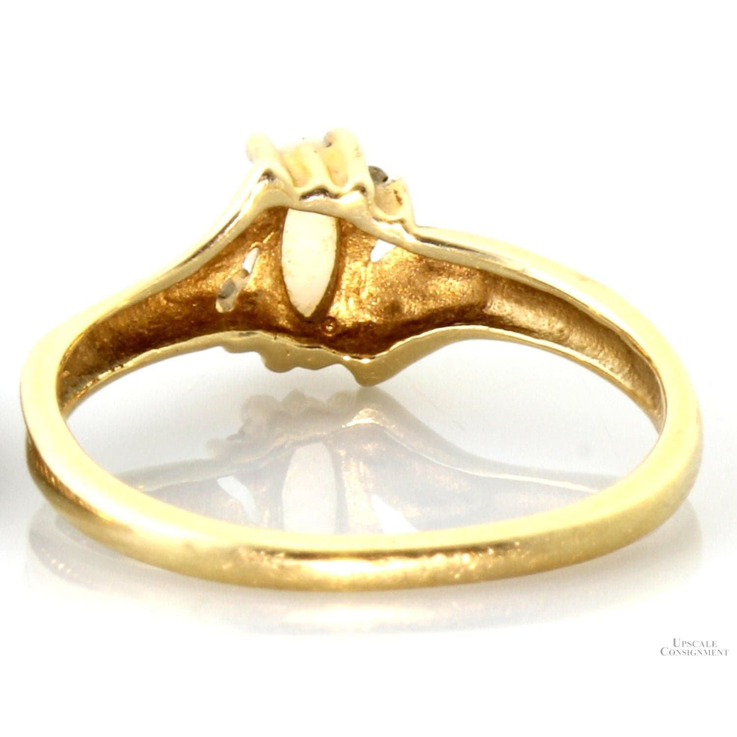 Natural Precious White Opal & Diamond 10K Gold Ring - Size 5.75 - Thumbnail 4
