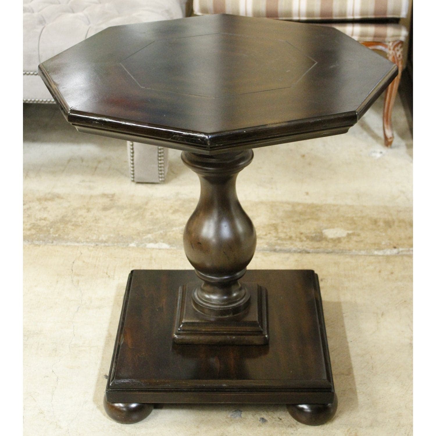Ashley Octagonal End Table - Dark Brown - Thumbnail 3