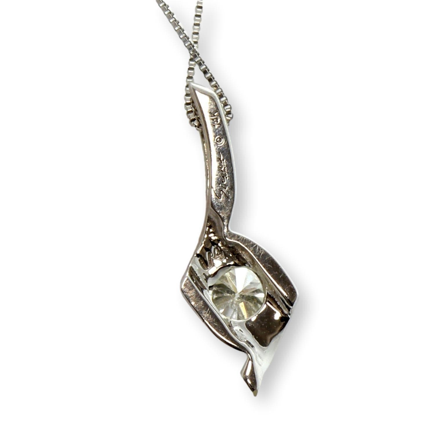 Sirana Collection 14K White Gold .25ct Diamond Pendant Necklace - 19 in - Thumbnail 5