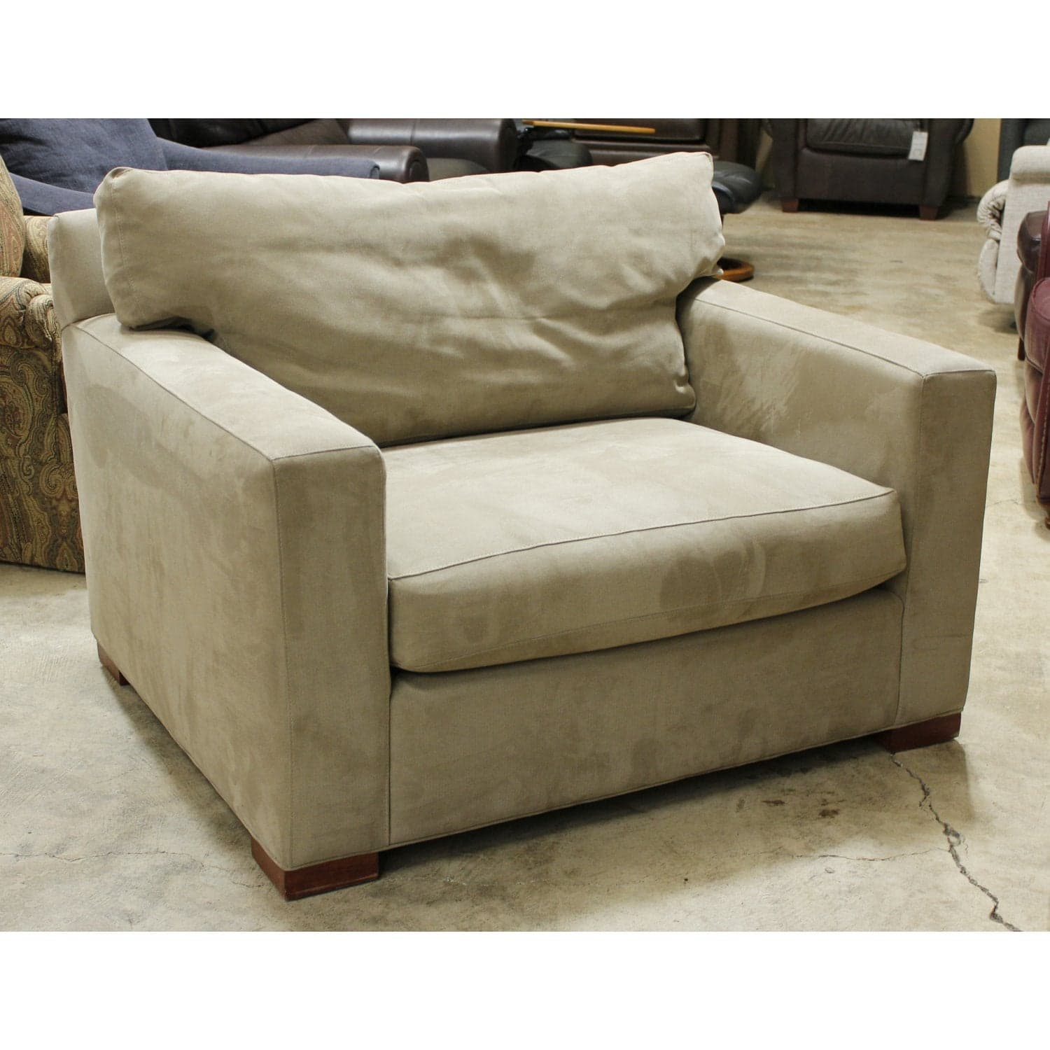 Crate & Barrel Oversized Arm Chair - Taupe - Thumbnail 2