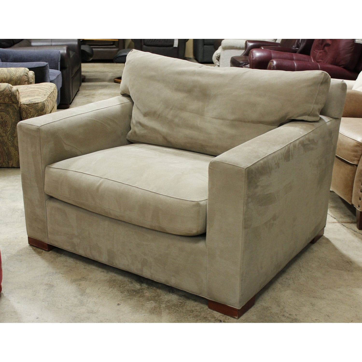 Crate & Barrel Oversized Arm Chair - Taupe - Thumbnail 3