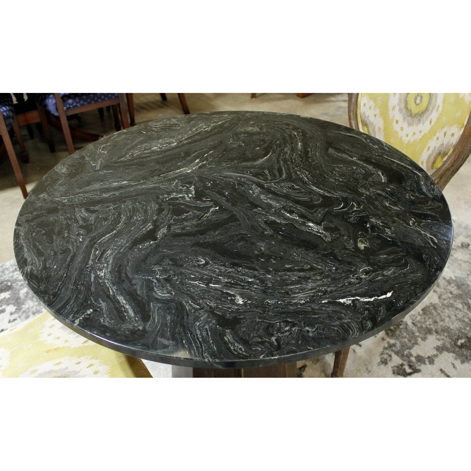 Round Marble Dinette Table w/2 Chairs - Thumbnail 4