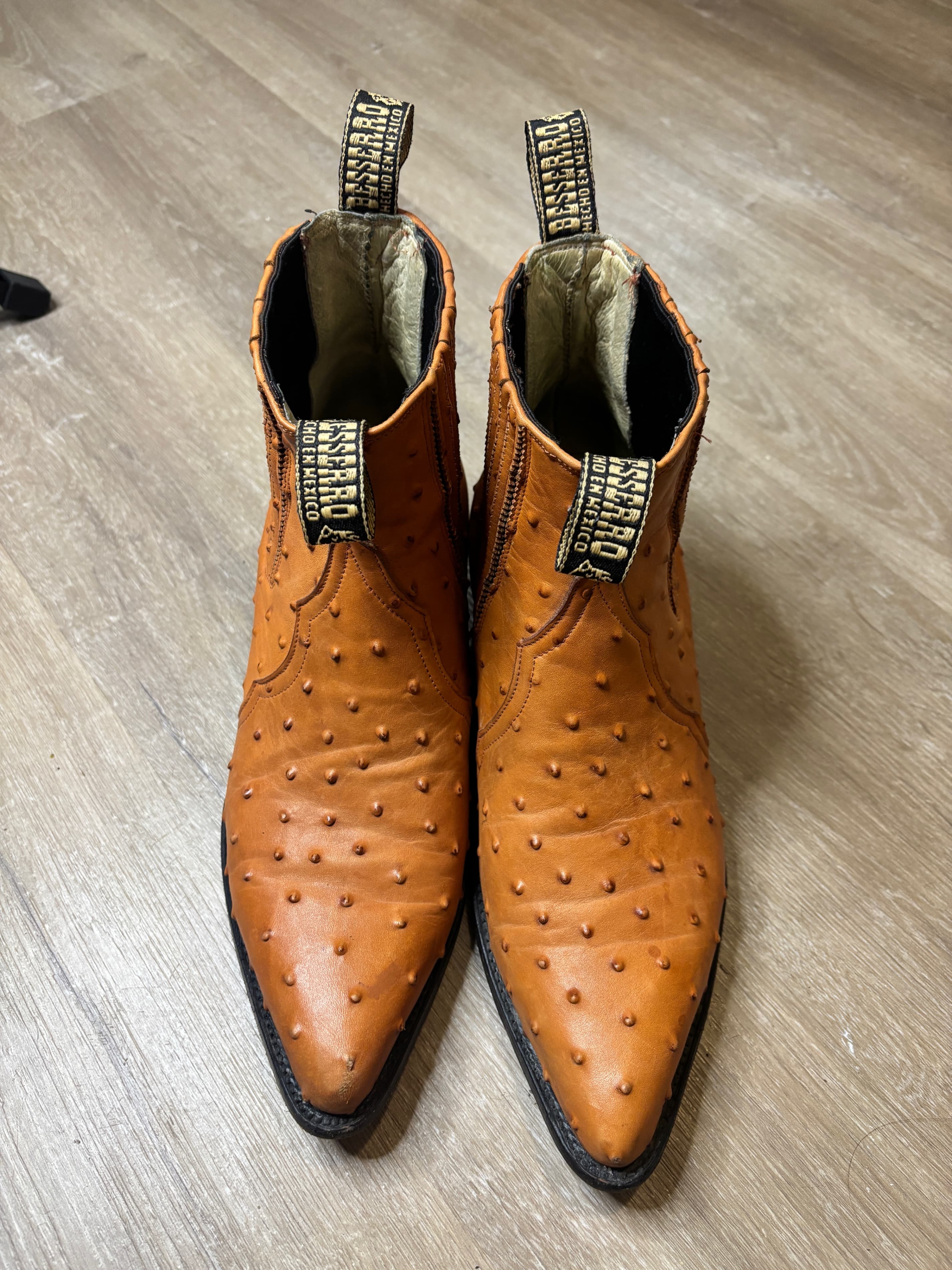 El Besserro Ostrich Leather Boots Size 29 (10 Men's) - Thumbnail 2
