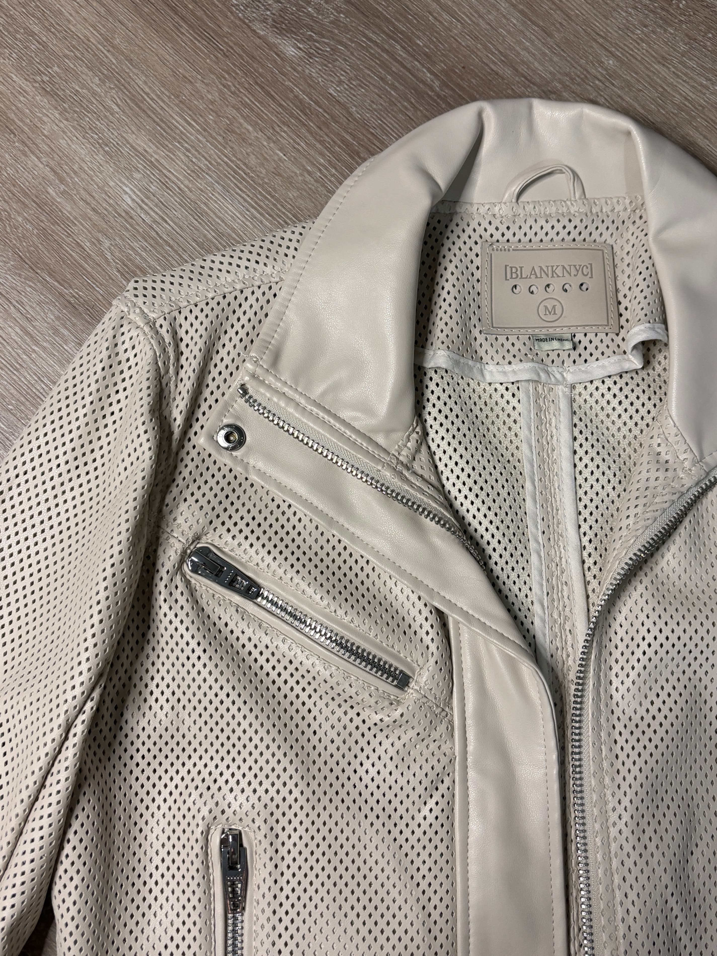 BLANKNYC Perforated Faux Leather Jacket Size M - Thumbnail 2
