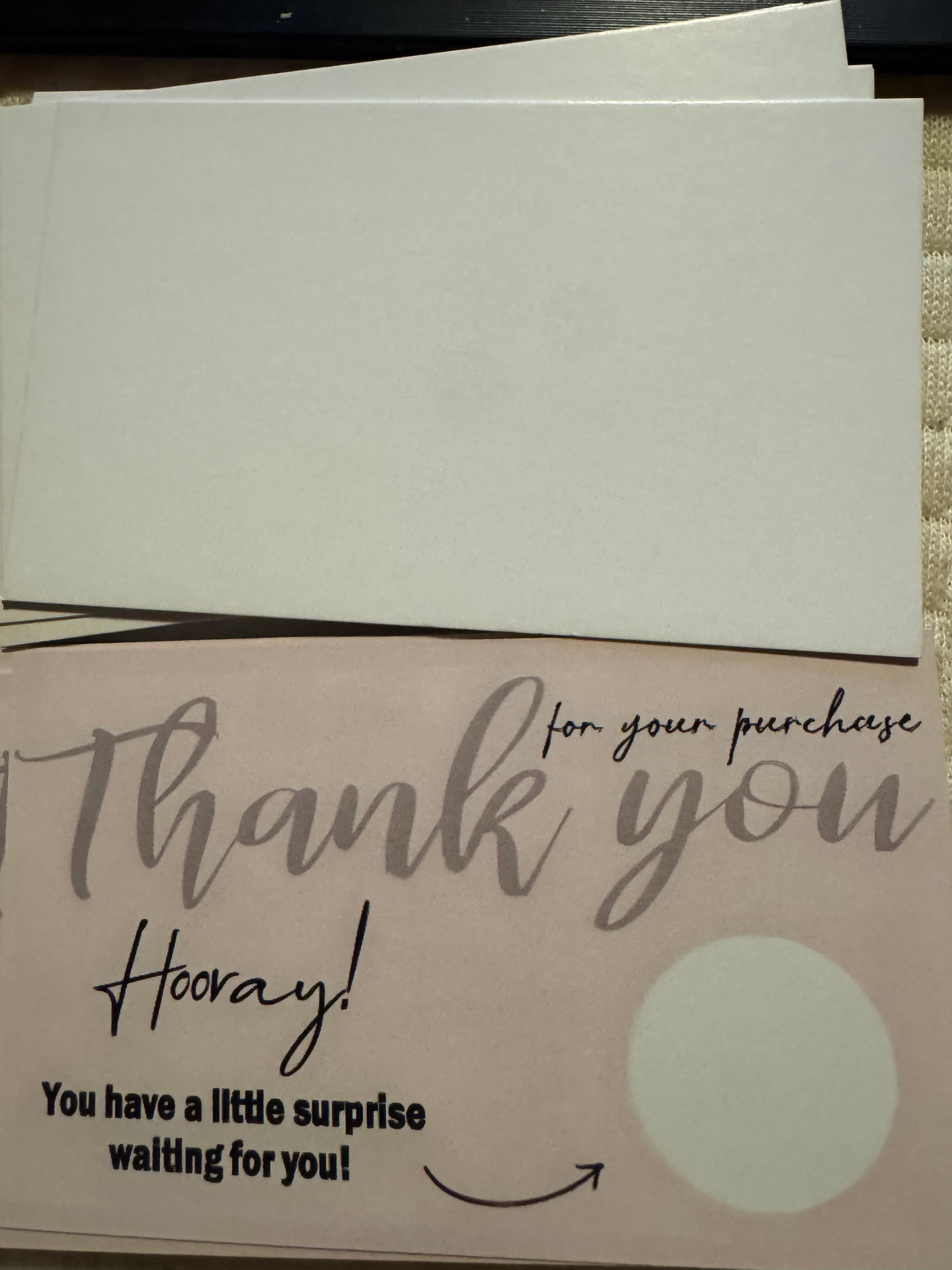 ★ 50 Pink Scratch-Off Thank You Cards Surprise Reward Customer Inserts
