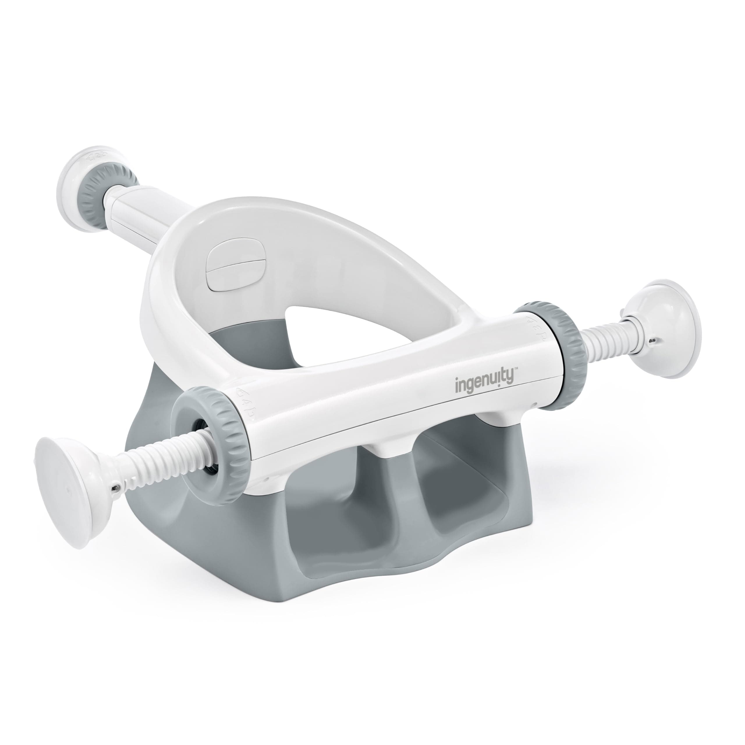 Ingenuity My Bath Seat for Sit-Up Baby Bathing, Sure & Secure Suction Cups, ASTM Safety Tested & Approved, Backrest for Assisted Sitting, Easy Setup & Storage, Gray - Thumbnail 3