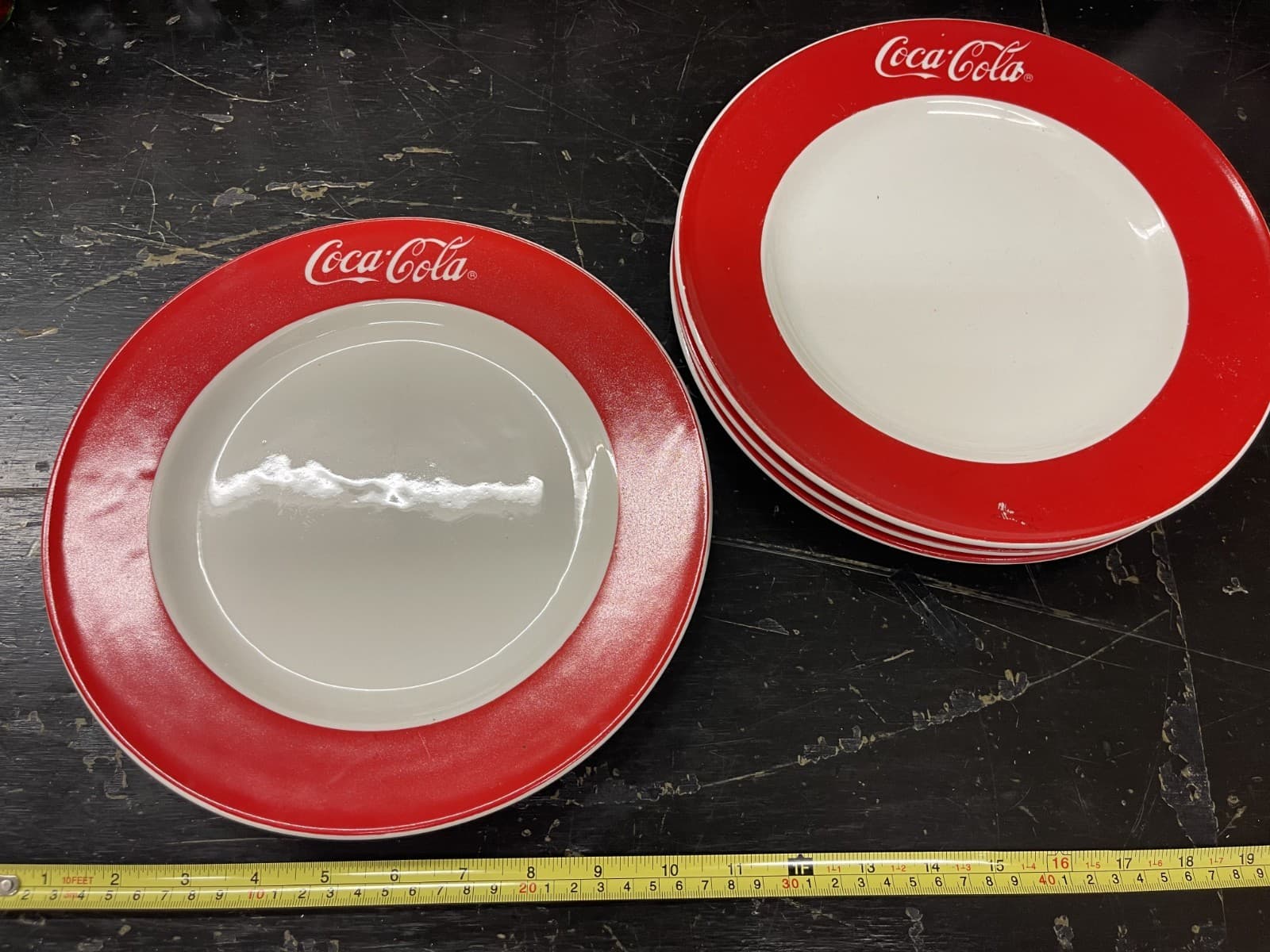 VINTAGE Lot Of 4 1997 Coca Cola Dinner Plates by Gibson Brand Red White 10.5” - Thumbnail 2