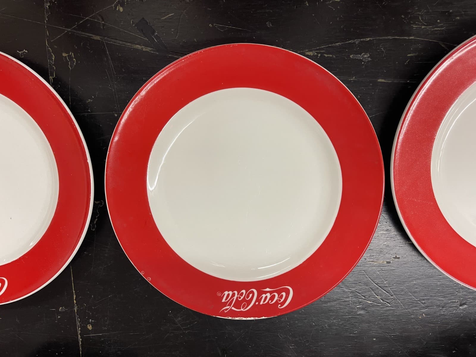 VINTAGE Lot Of 4 1997 Coca Cola Dinner Plates by Gibson Brand Red White 10.5” - Thumbnail 3