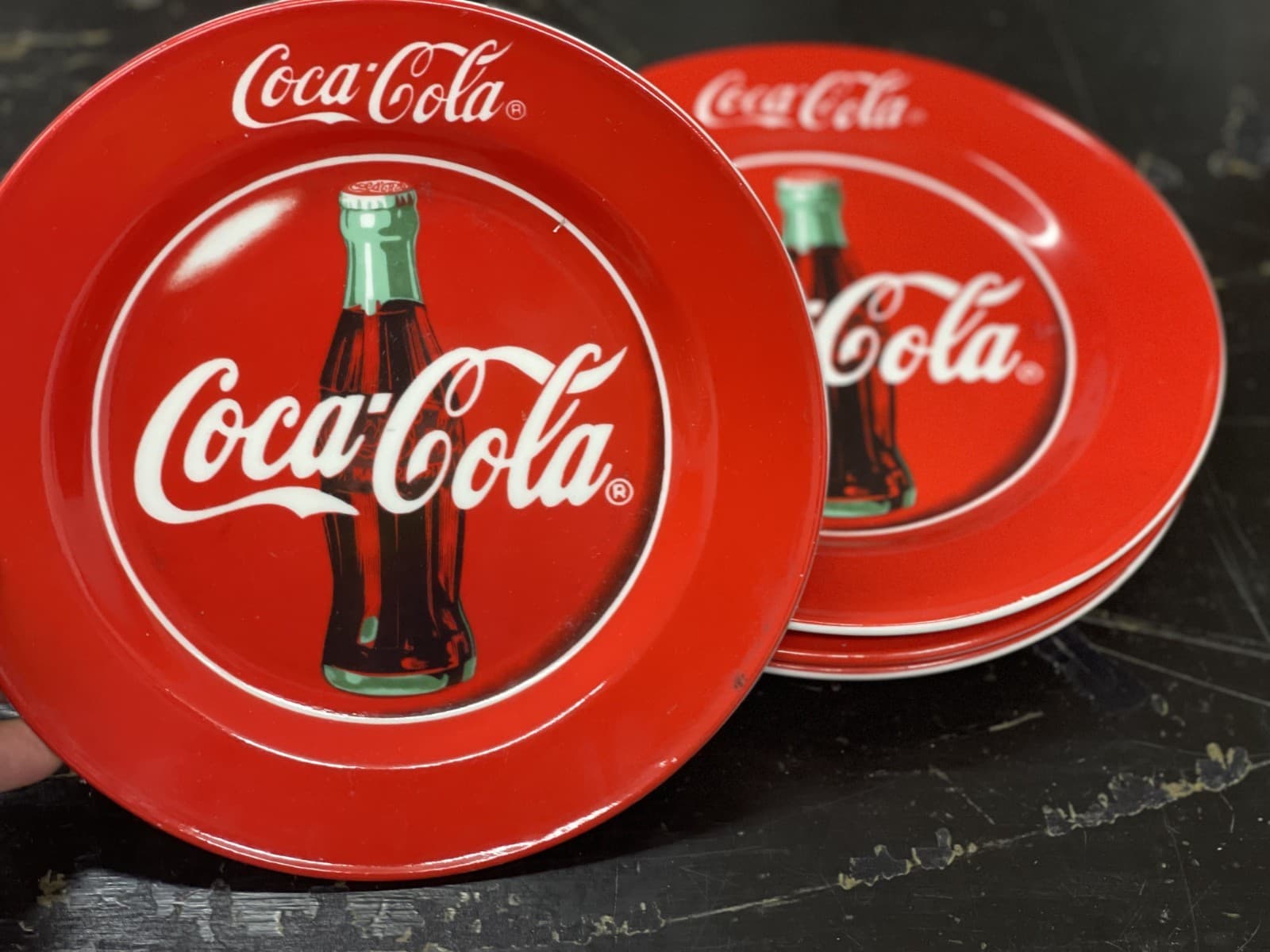 Coca Cola Collectable Plates Set of 4 1997 Gibson 7.5" VINTAGE