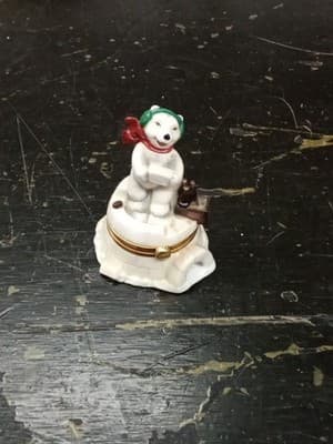 1999 Franklin Mint Coca Cola BEARLY FINISHED PHB Polar Bear Trinket Box AA2902 - Thumbnail 6