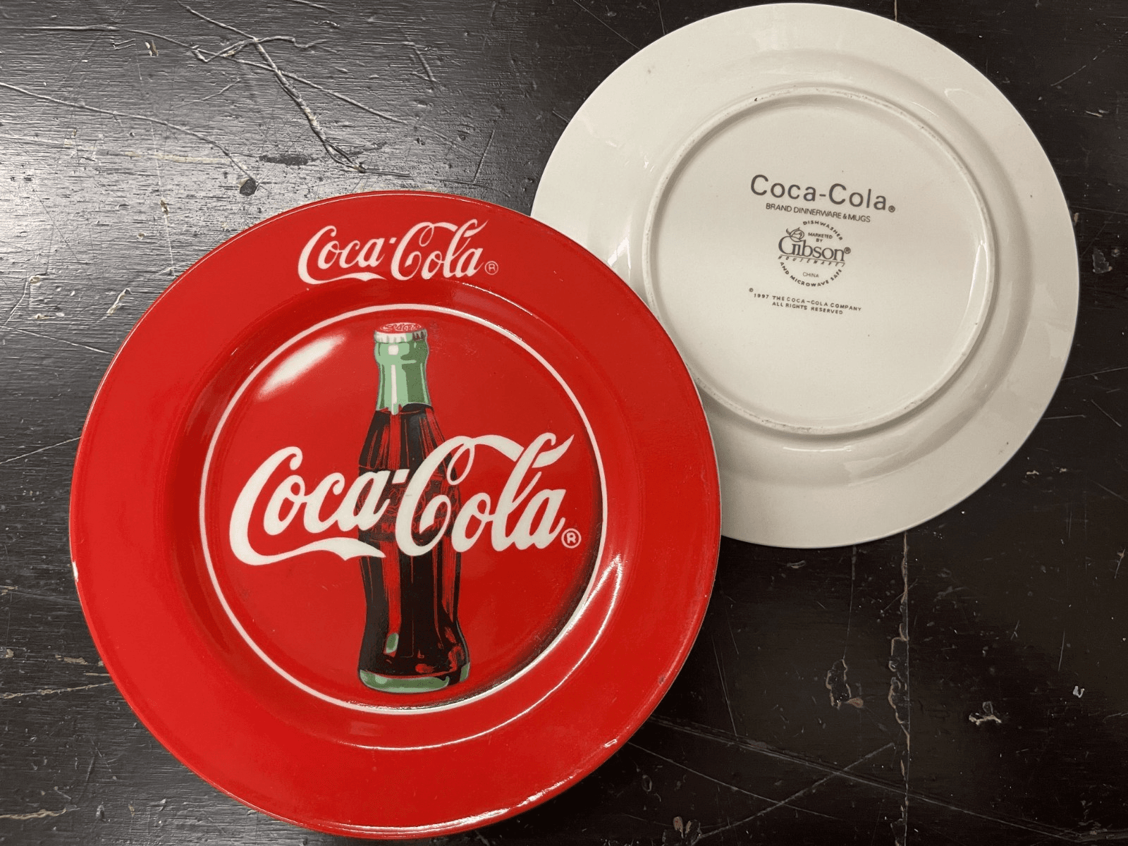 Coca Cola Collectable Plates Set of 4 1997 Gibson 7.5" VINTAGE - Thumbnail 2