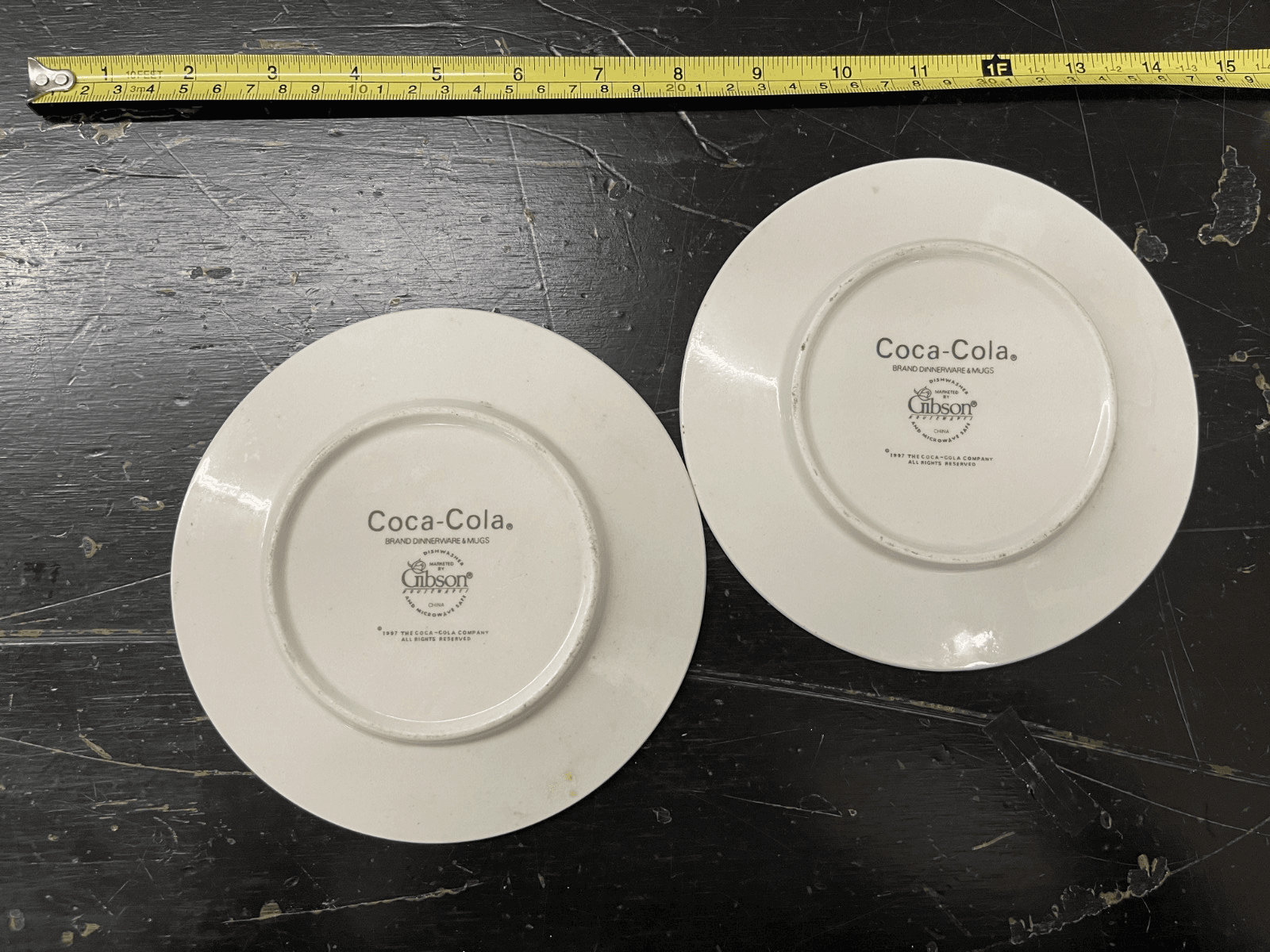 Set of 2 Vintage 1997 Coca Cola Red Rim Logo Plates 6.25” by Gibson Brand - Thumbnail 3