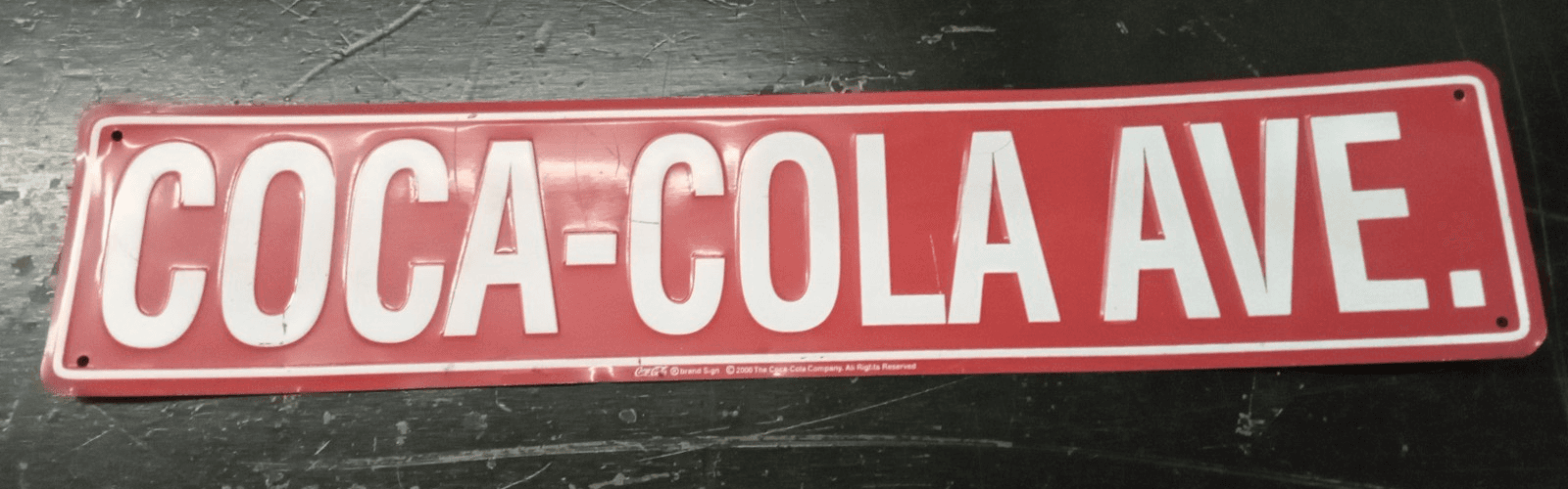 Vintage Style Coca-Cola Avenue Metal Sign. Great Condition.