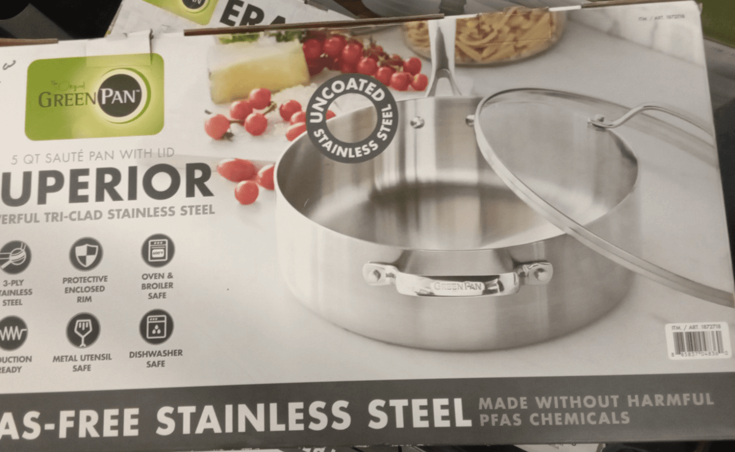 GreenPan Superior 5-quart Stainless Steel Saute Frying Pan - Thumbnail 2