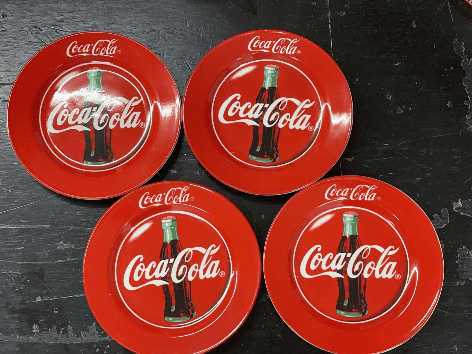 Coca Cola Collectable Plates Set of 4 1997 Gibson 7.5" VINTAGE - Thumbnail 3