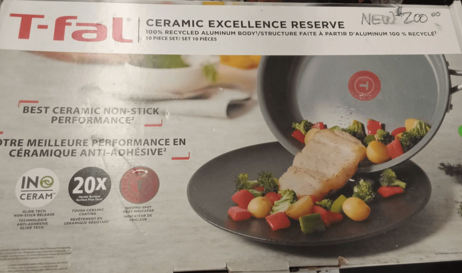 T-Fal Ceramic Excellence Reserve Non-stick 10 piece Set Grey - Thumbnail 4