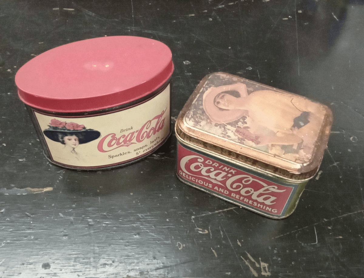 2 Vintage Coca-Cola Tins 1984 & 1994