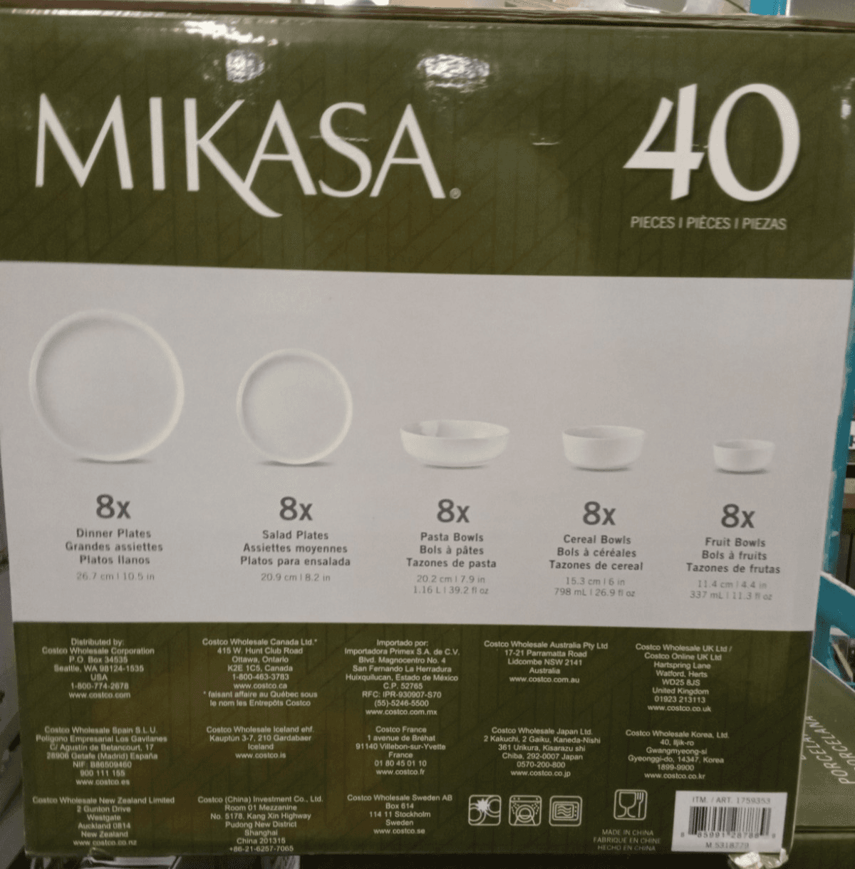 Mikasa Samantha 40-Piece Fine Bone China Dinnerware Set, Service for 8 - Thumbnail 3