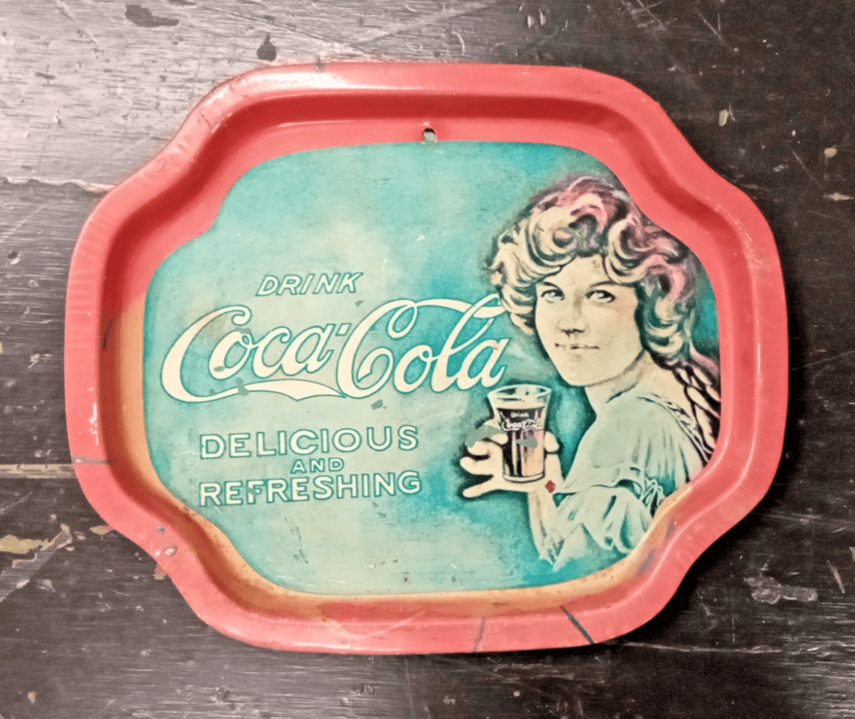 Set Of 3 Vintage 1980s Coca-Cola Advertising Metal Trays - Thumbnail 2