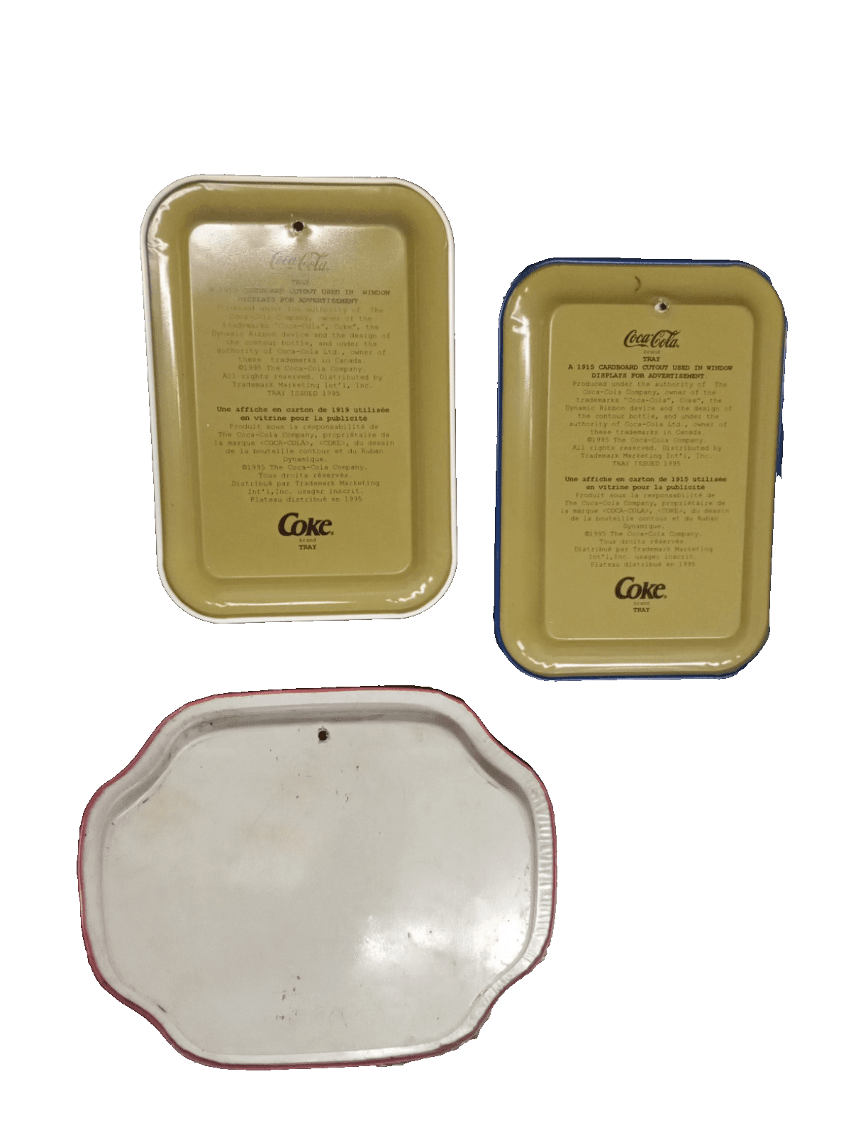 Set Of 3 Vintage 1980s Coca-Cola Advertising Metal Trays - Thumbnail 5
